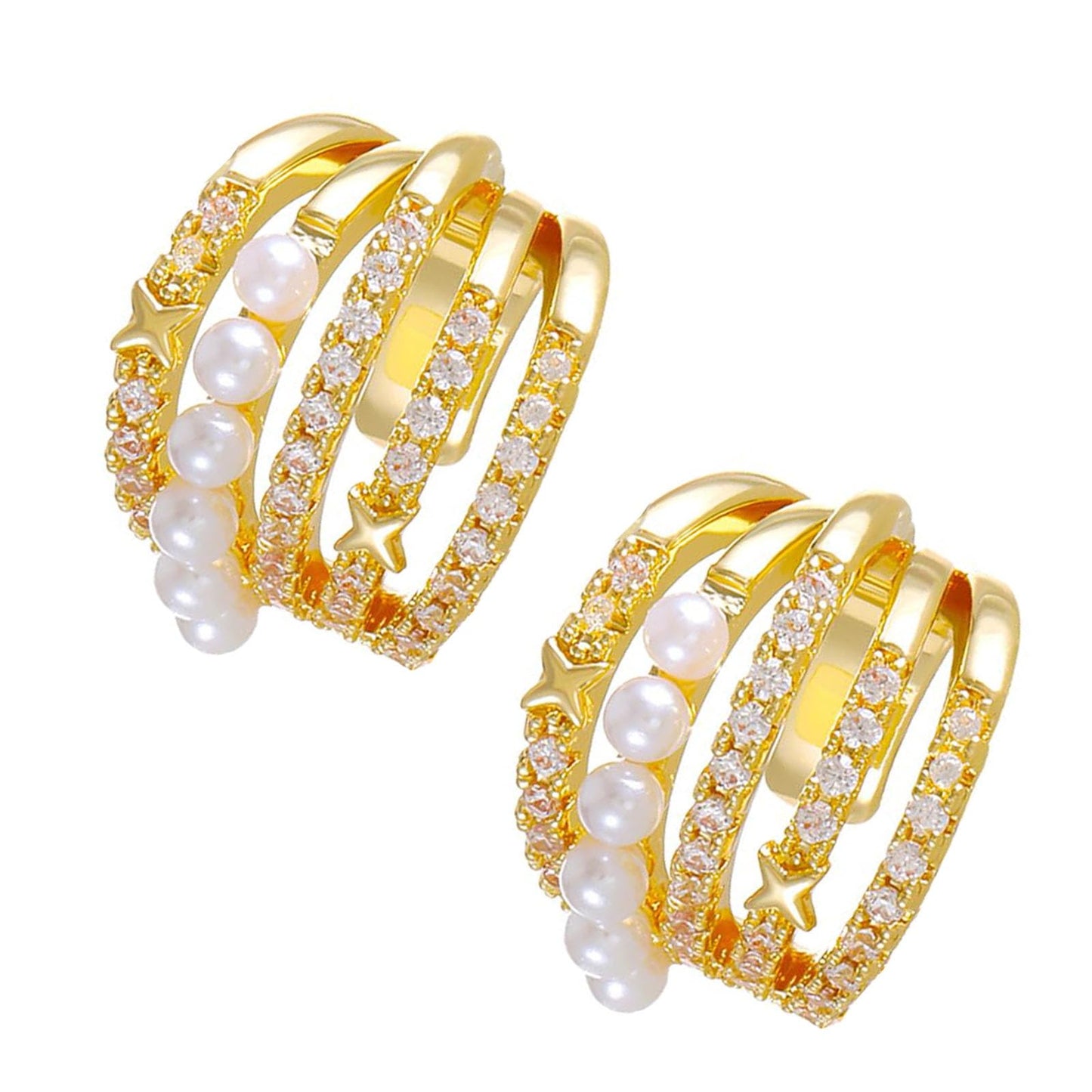 Lucpee Lymphatic Auriculotherapy White Onyx Ear Cuff, Astennu Lymphvity MagneTherapy Germanium Earrings Ga-ria Lymph'Liva Deoxi Earhoops Eleonore Earacupressure Detoxiear Balorange Earrings Non