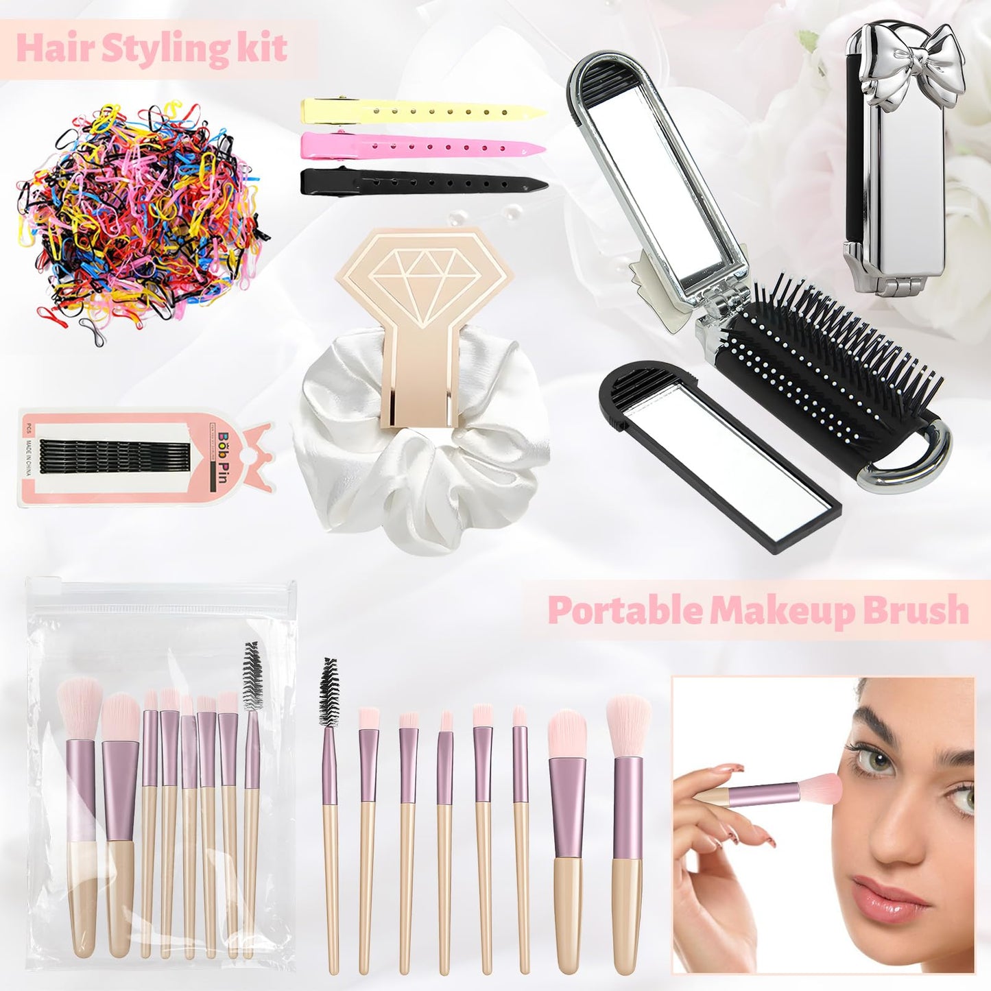 Wedding Emergency Kit for Bride, Wedding Survival Set with Makeup Bag, 42 Pc Wedding Daily Travel Essential Items