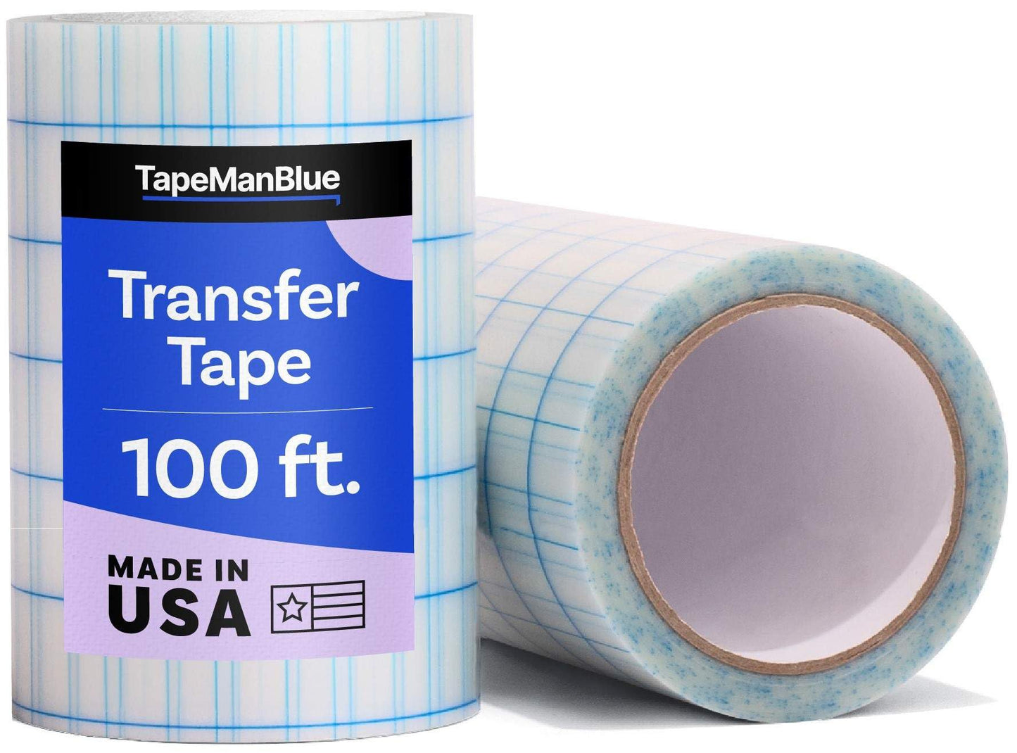 6" x 100' Roll of Clear Transfer Tape for Vinyl, Made in America, Vinyl Transfer Tape with Alignment Grid for Crafts, Decals, and Letters