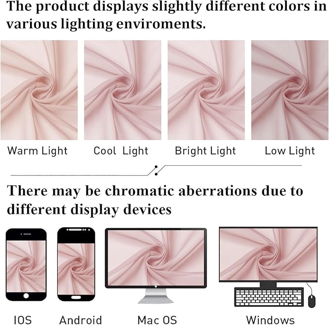 Lecloud Blush Pink Sheer Curtains for Bedroom 90 Inches Long 2 Pcs, Rod Pockets Window Curtains for Living Room Dining Room, Modern Farmhouse Decor Light Filtering Drapes, Each Panel 59" W x 90" L