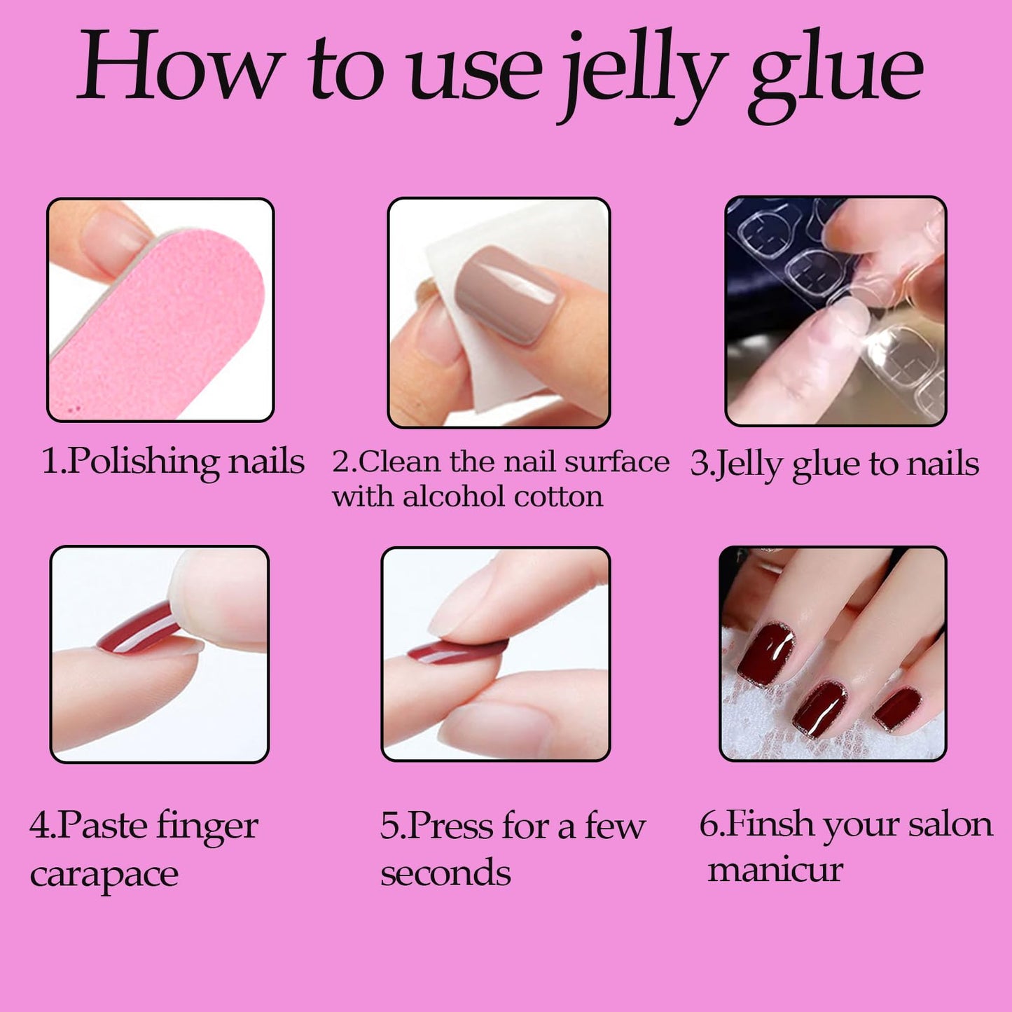 Spring Press on Nails 24Pcs Pink Black Ombre Medium Square Press on Nail Coffin Full Cover Fake Nails With Flowers Designs Acrylic Nail Press Ons Kit Press on Nails For Women