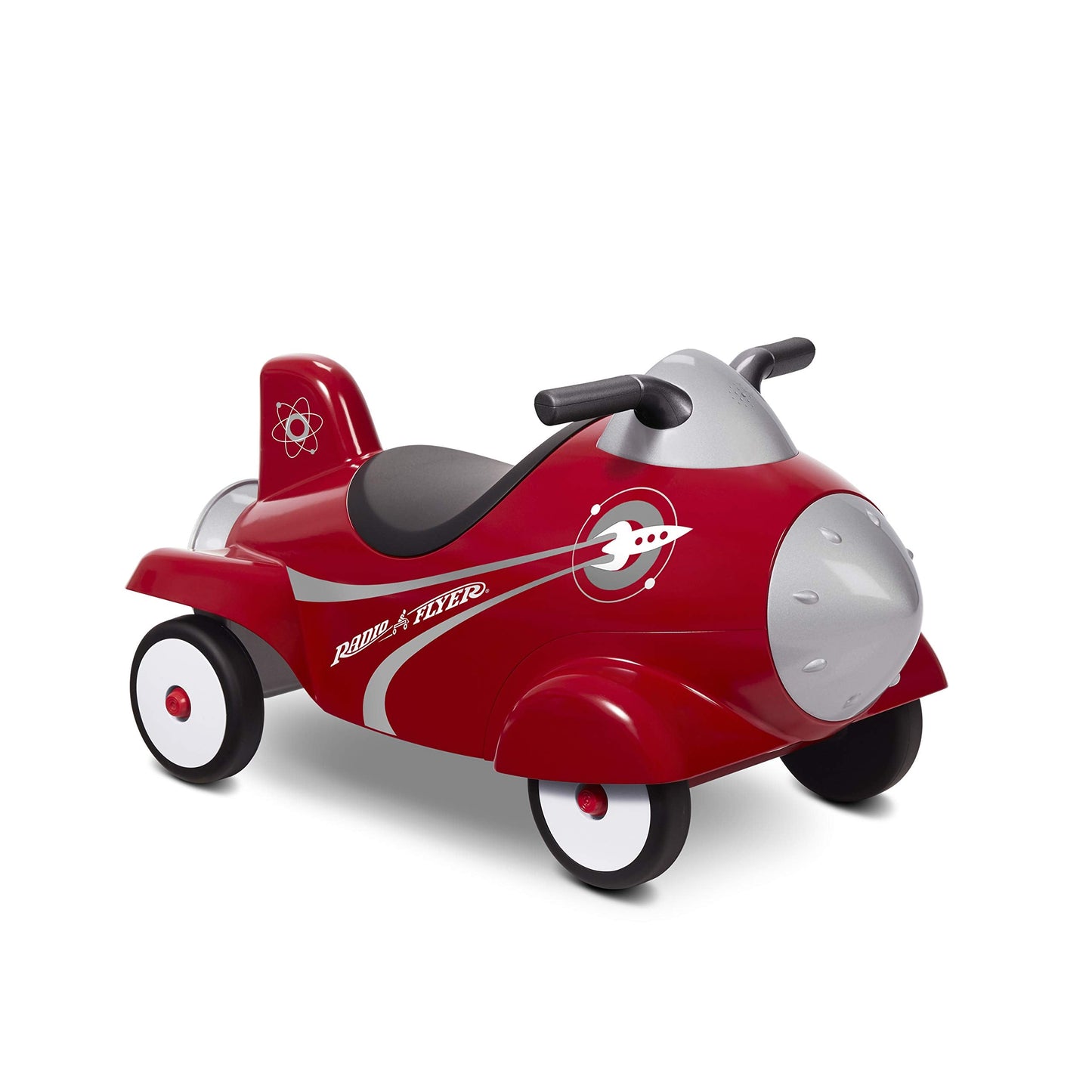 Radio Flyer Retro Rocket, for Toddlers 1-3, 3-in-1 Push Walker Ride On Rocket with Sensory Activities, Under-Seat Storage, Lights and Sounds, 42 lb Capacity, Toddler Ride On Toys