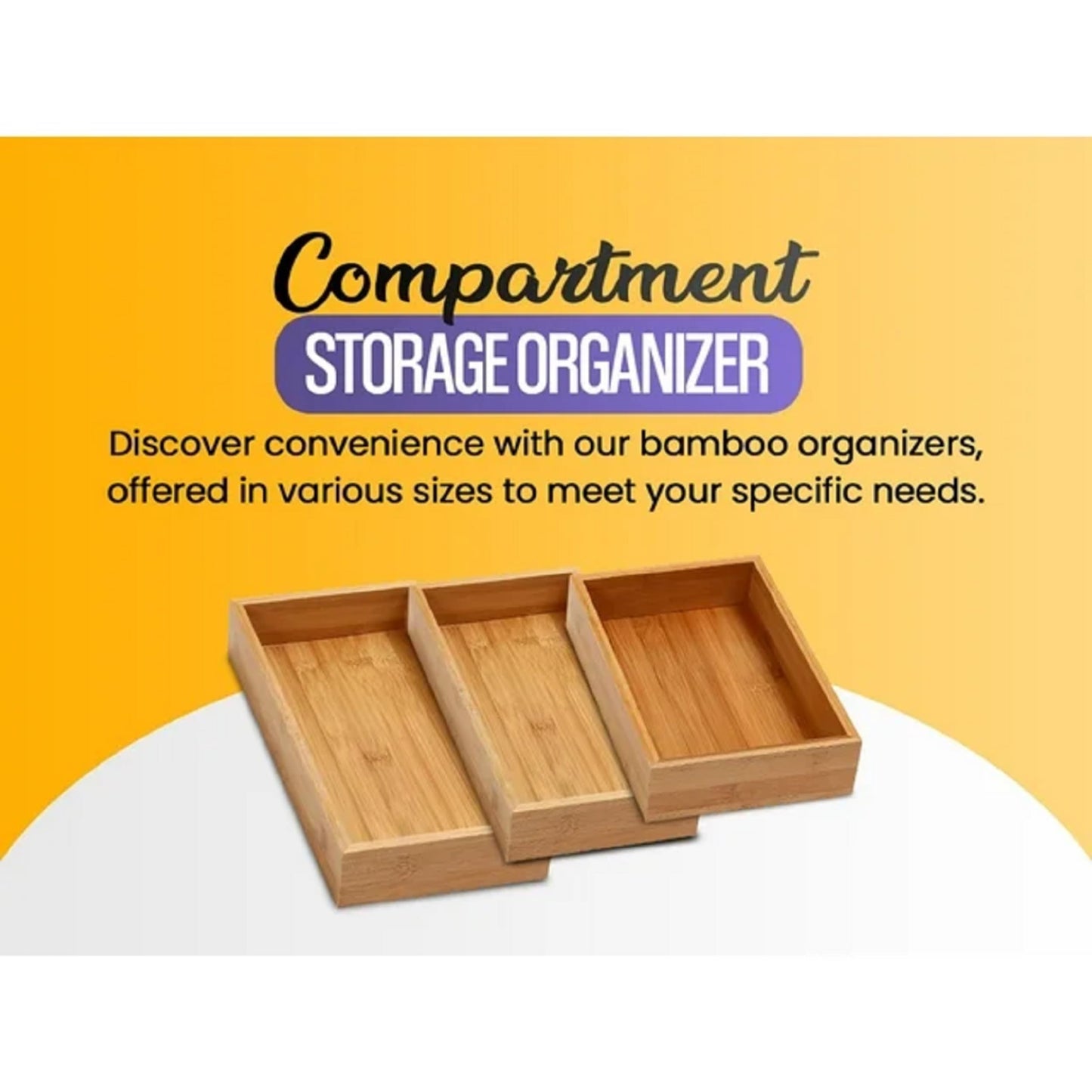 YBM HOME Bamboo Drawer Organizer Storage Box for Kitchen Drawer, Junk Drawer, Office, Bedroom, Children Room, Craft, Sewing, and Bathroom, 2 Pack 3x9x2 inch