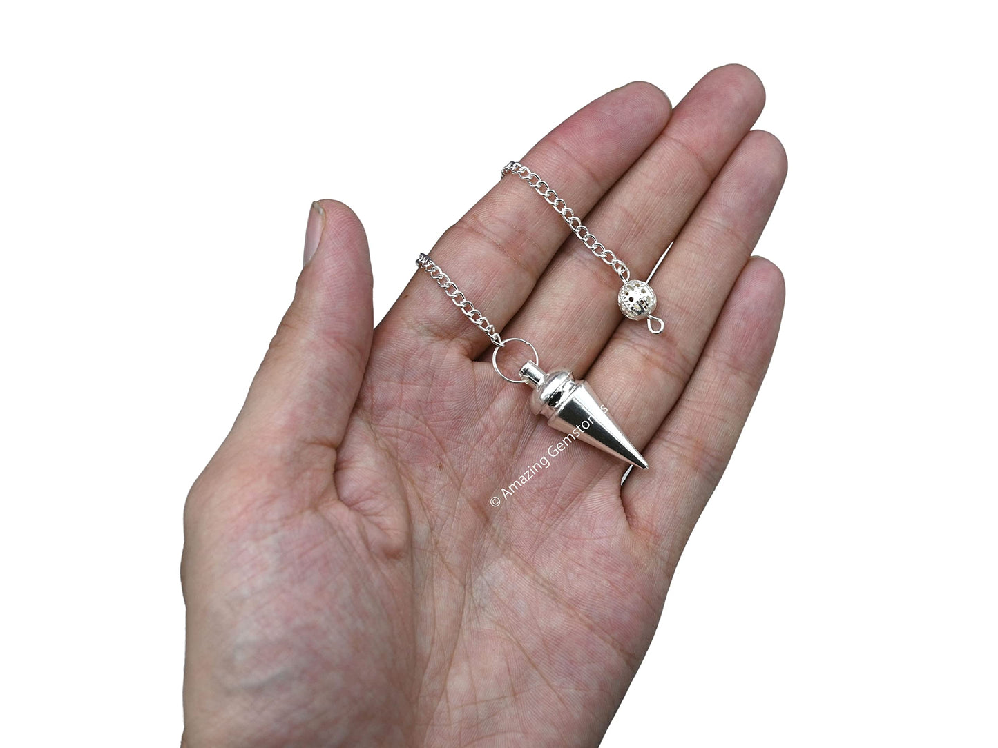 Amazing Gemstone Healing Metal Pendulums for Divination, Silver Head Ring Cone Steel Copper Pendulum High Energy Pendulo de Bronce Pendulos de Mesa MP52