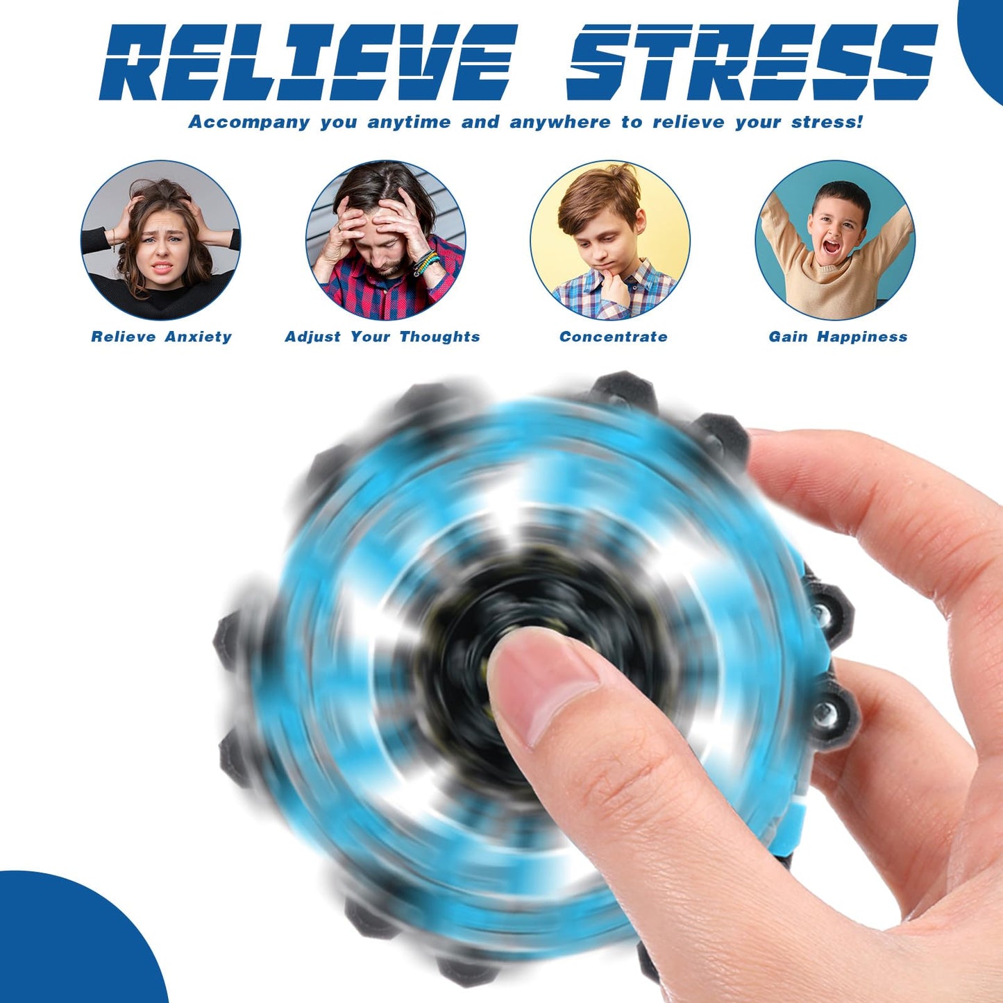 Foilswirl 48 Pcs Funny Sensory Fidget Toy Bulk for Kids Transformable Chain Robot Finger Toys Stress Relief Spinner DIY Deformation Mechanical Toys for ADHD Autism Kids Adults