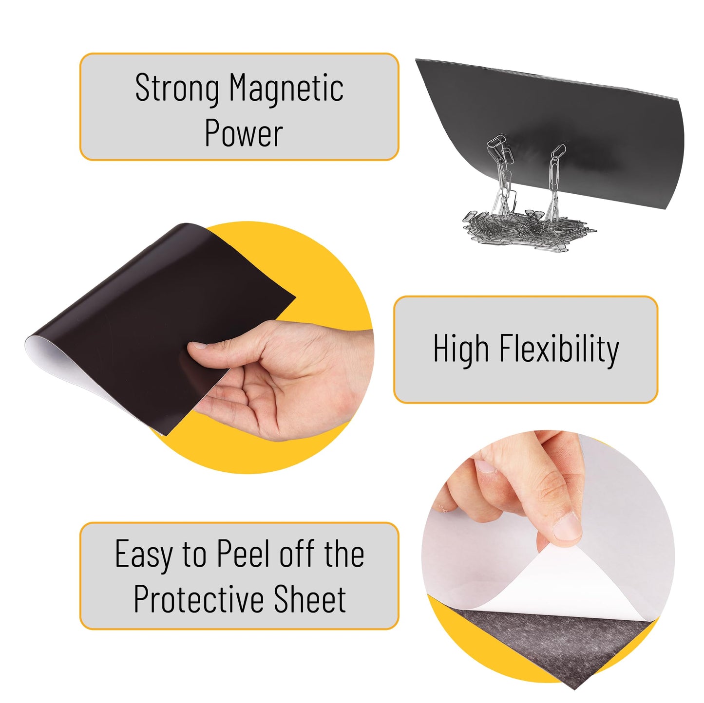 Mr. Pen- Adhesive Magnetic Sheets, 8" x 10", 30 Pack, Cuttable Magnets Flexible Magnet Sheets with Adhesive for Crafts Photos, Classroom Decorations, Easy Peel and Stickers for Planning
