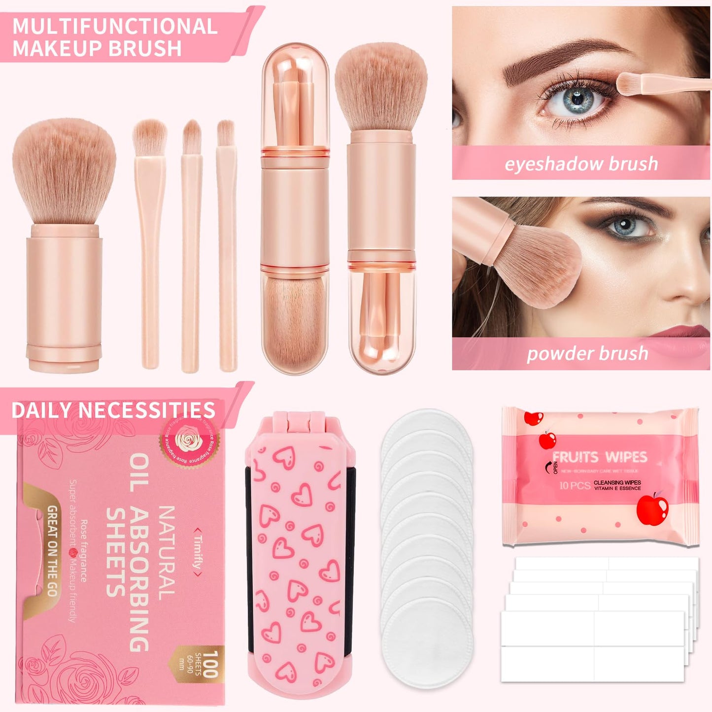 Bumaeu Cheerleading Essentials Kit Over 70 Pieces with Emergency Supplies and Waterproof Makeup Bag