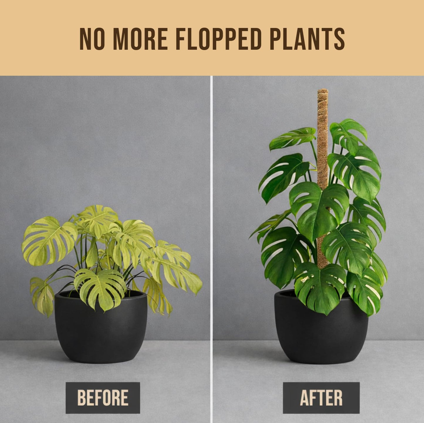 Craft911 Moss Pole Monstera Plant Support – 2 Pack 28” Bendable Moss Pole Monstera Plant Support, Plant Stakes for Indoor Plants, Tall Plant Sticks Support for Climbing Plants