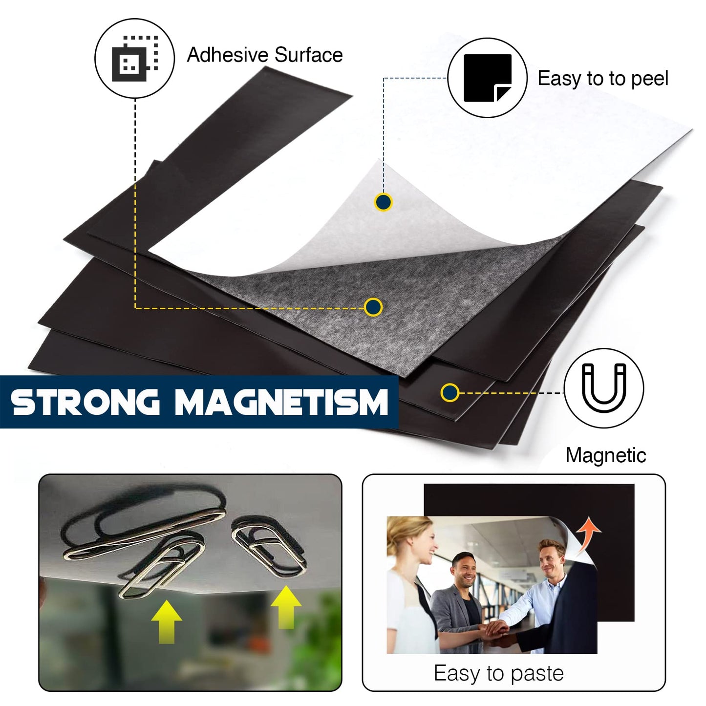 Magnetic Sheets with Adhesive Backing for 4x6 Pictures(Pack of 32),Adhesive Photo Magnets for Home/Classroom/Office,Magnets for Refrigerator