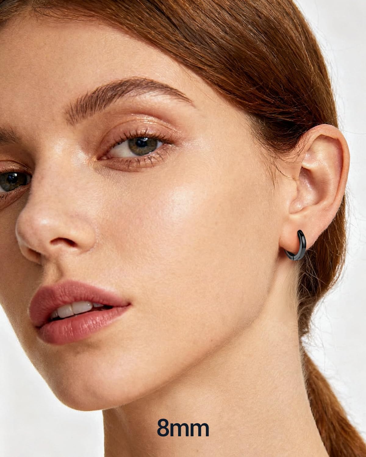 Black Hoop Earrings For Women Hoops Earring Hypoallergenic 8mm Tiny Huggie Jewelry Non Tarnish Cartilage Piercing Waterproof Ear Earings
