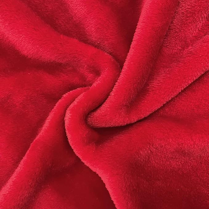 SOCHOW Flannel Fleece Blanket Throw Size, All Season Lightweight Super Soft Cozy Blanket for Bed or Couch, Classic Red, 50x60 inches