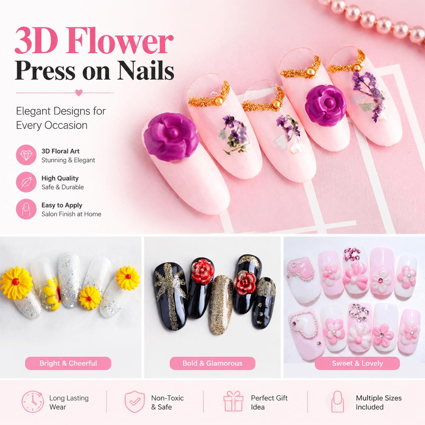 AeSiliFlex 36Pcs 3D Silicone Resin Molds Kit - Nail Art Molds for Nail Charms, Mini Silicone Molds Leaves Flower Animals Templates