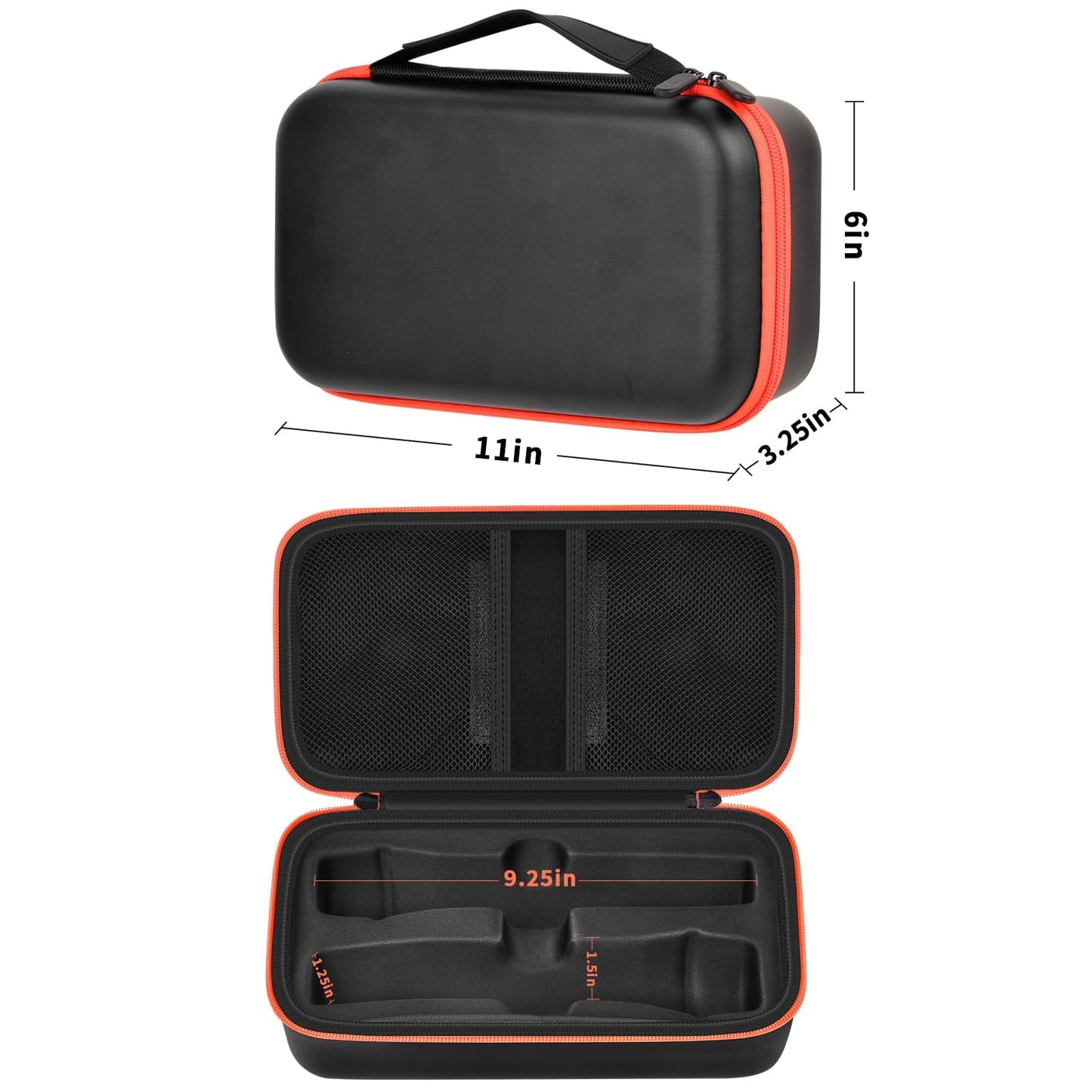 Againmore Wireless Microphone Case Compatible with JBL Wireless Two Microphone System, Handheld Dual Mic Travel Bag for Singing or Karaoke for Receivers, Adapters, AA Batteries-Black(Box Only)