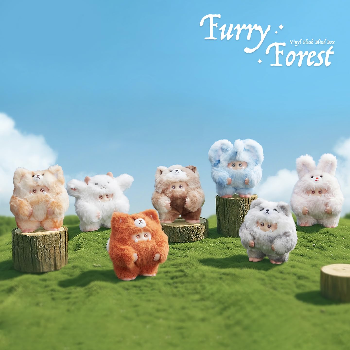 OHKU Giggle Monster Furry Forest Series Vinyl Plush Blind Box (Whole Set)