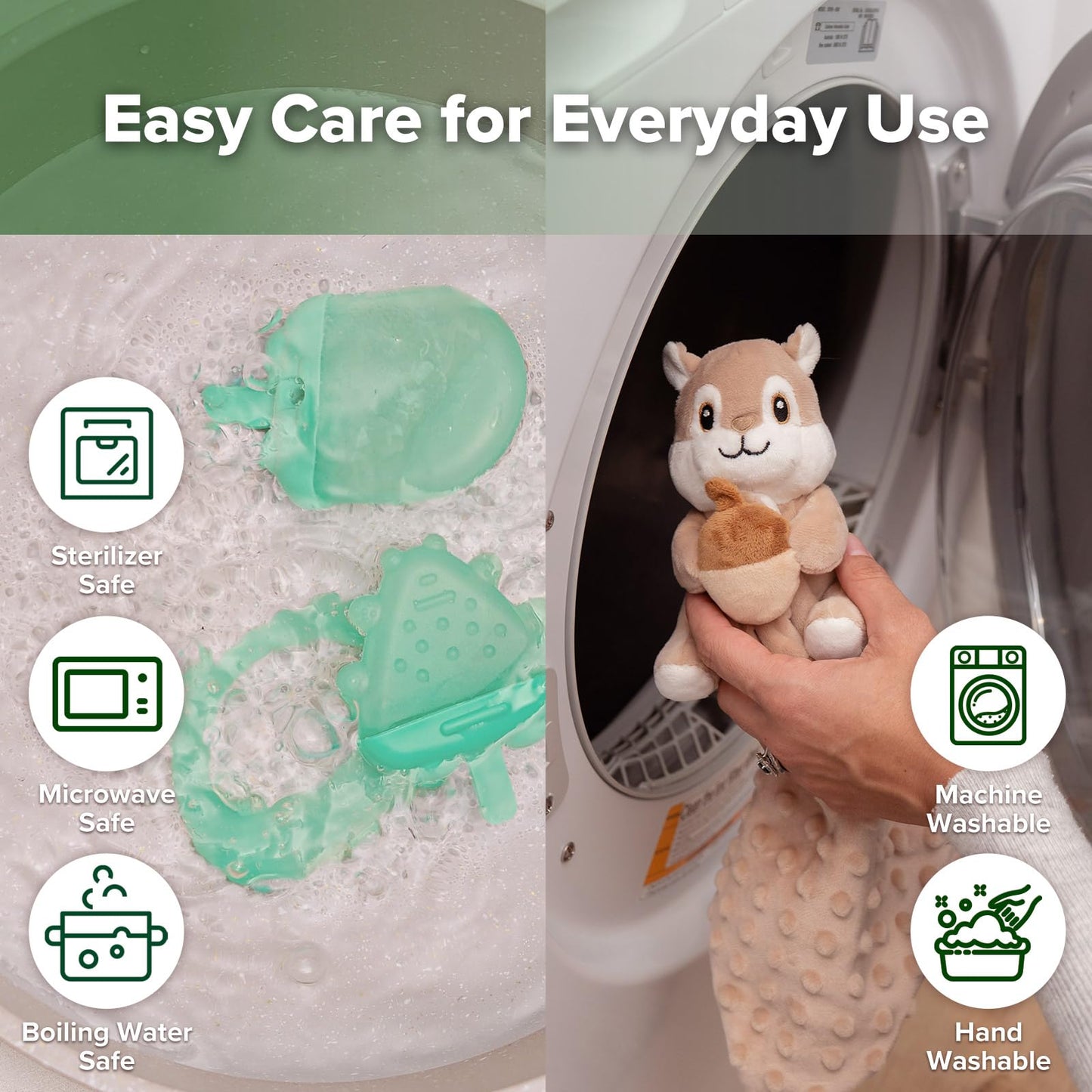 haakaa Security Blanket with Baby Teething Toys, Freezer Teethers for Teething Relief, Soft Baby Lovey for Comfort