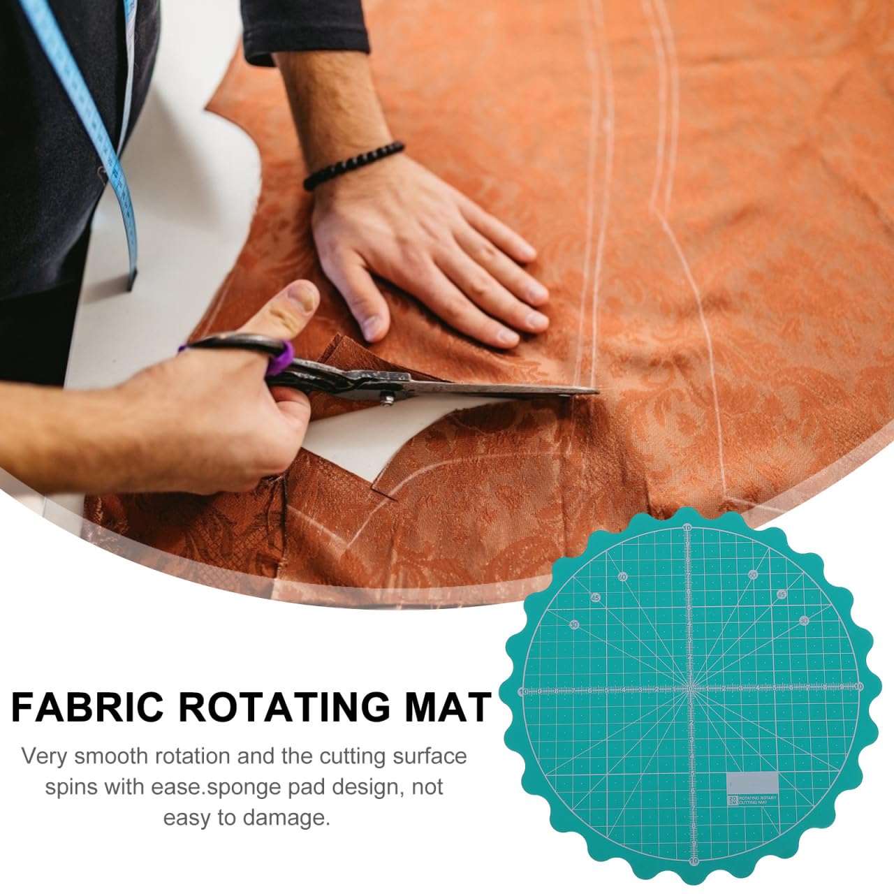 IMIKEYA Rotating Cutting Mat for Quilting - Self-Healing Rotary Mat Ideal for Sewing and Craft Projects Durable and Lightweight Design for DIY Lovers