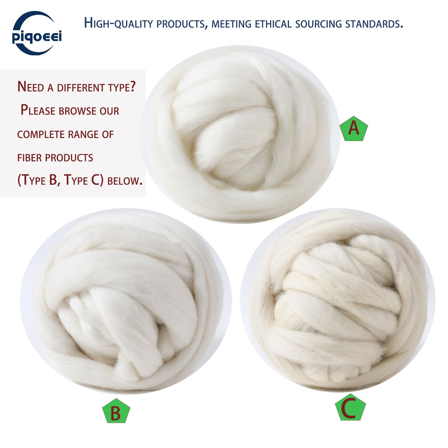 ercerized Wool Top for Spinning - Machine Washable & No Shrink Merino Roving, Silky Lustrous, for Felting, Dyeing (5.3OZ)