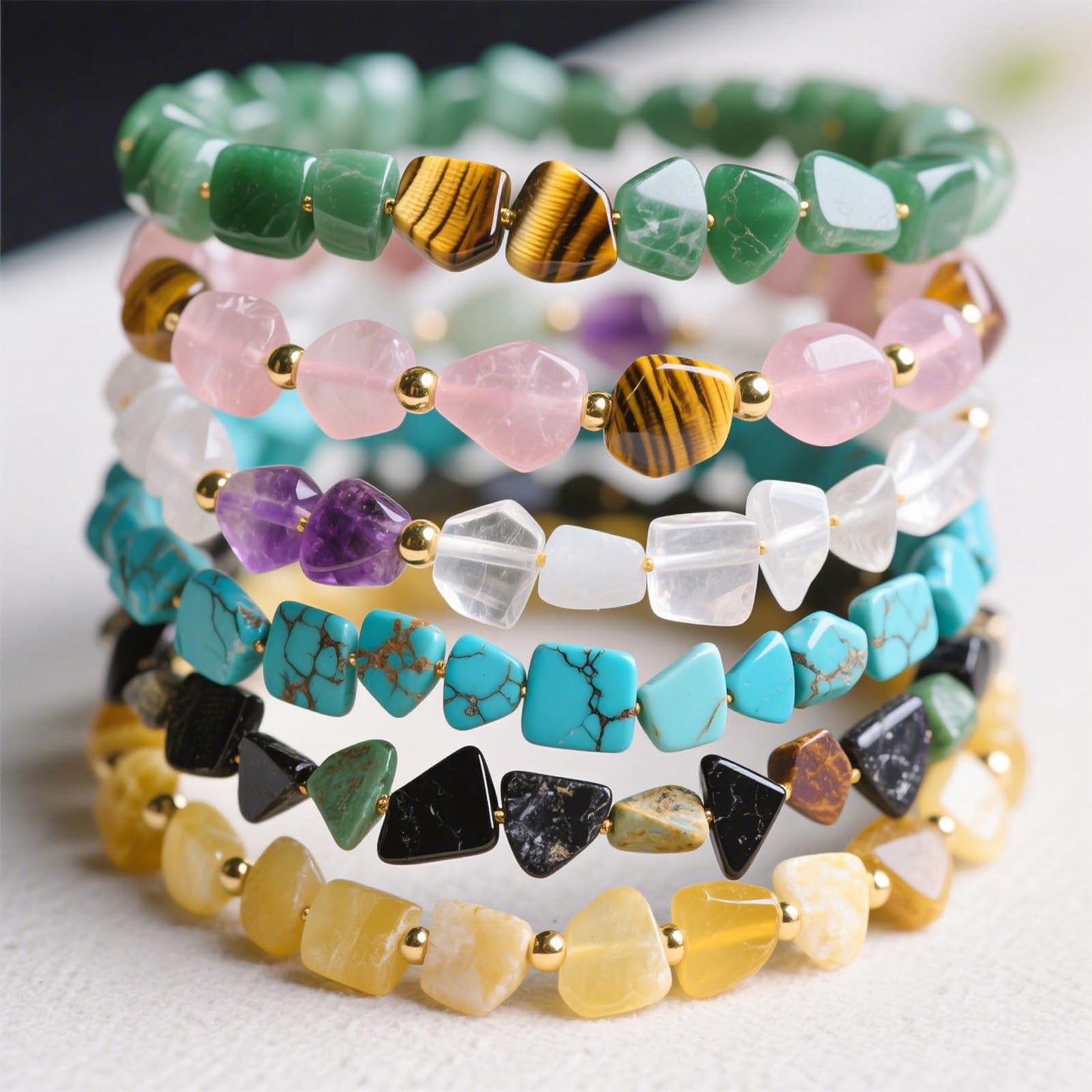 900pcs Natural Gemstone Chip Beads Bulk - Mixed Crystal Chips 5-8mm Pre-drilled for Jewelry Making DIY Crafts (0.55lb)