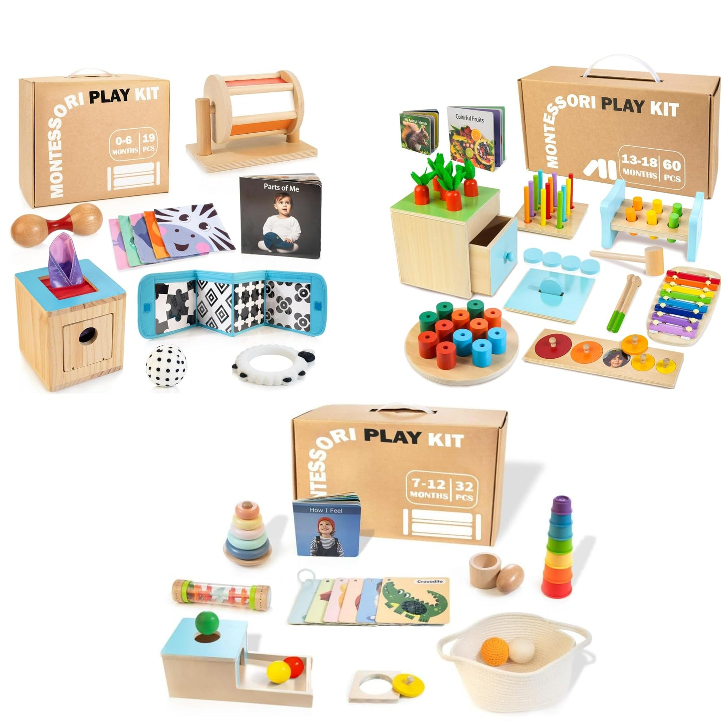 WOODMAM Montessori Educational Box for Baby Toddler