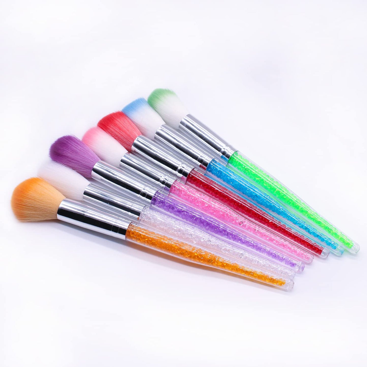 DANNEASY 7pcs Nail Dust Brush Nail Art Brush Nail Powder Brush Nail Brushes for Cleaning Dust Makeup Dipping Powder Blush Brushes Nail Art Tools