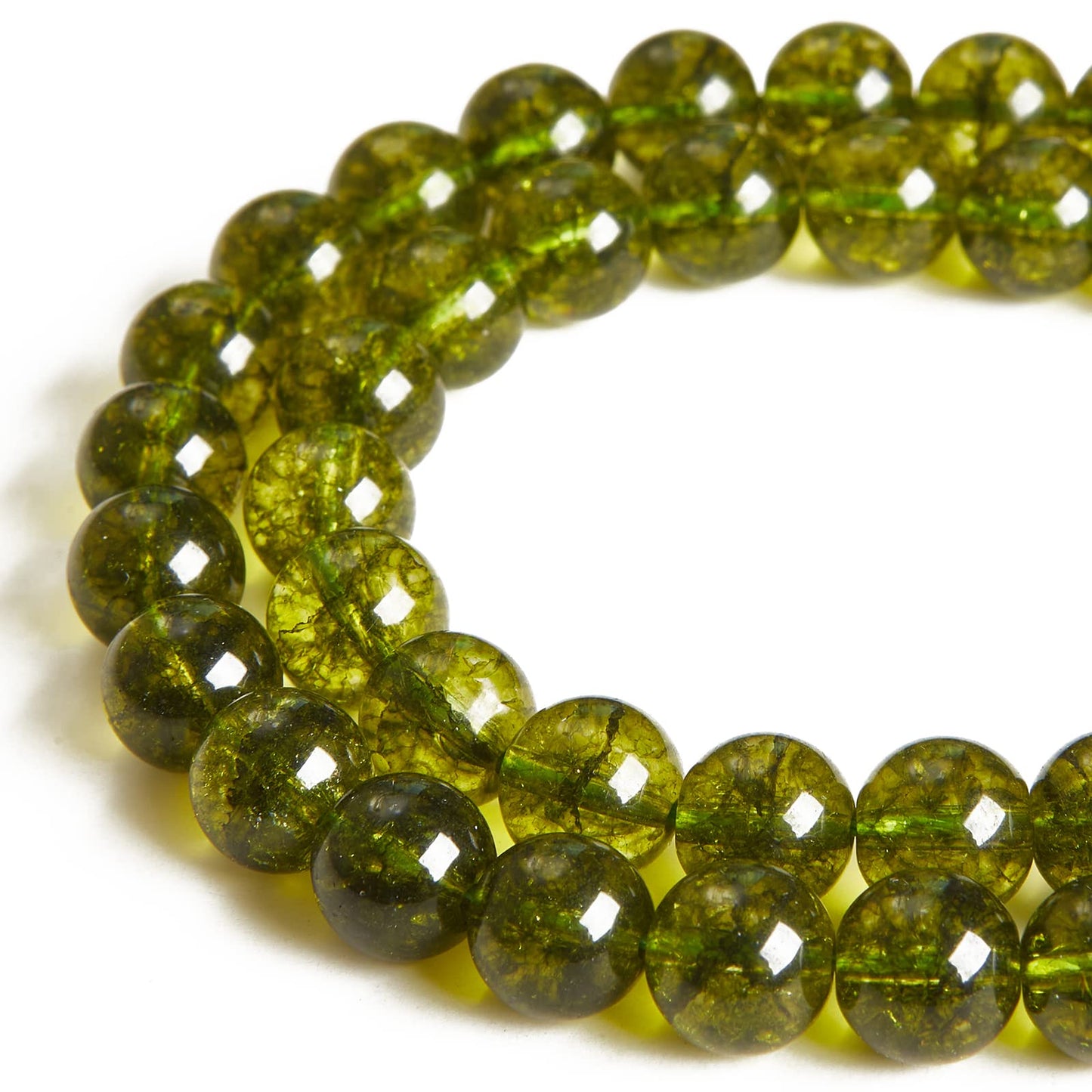60pcs 6mm Peridot Beads Natural Gemstone Beads Round Loose Beads for Jewelry Making