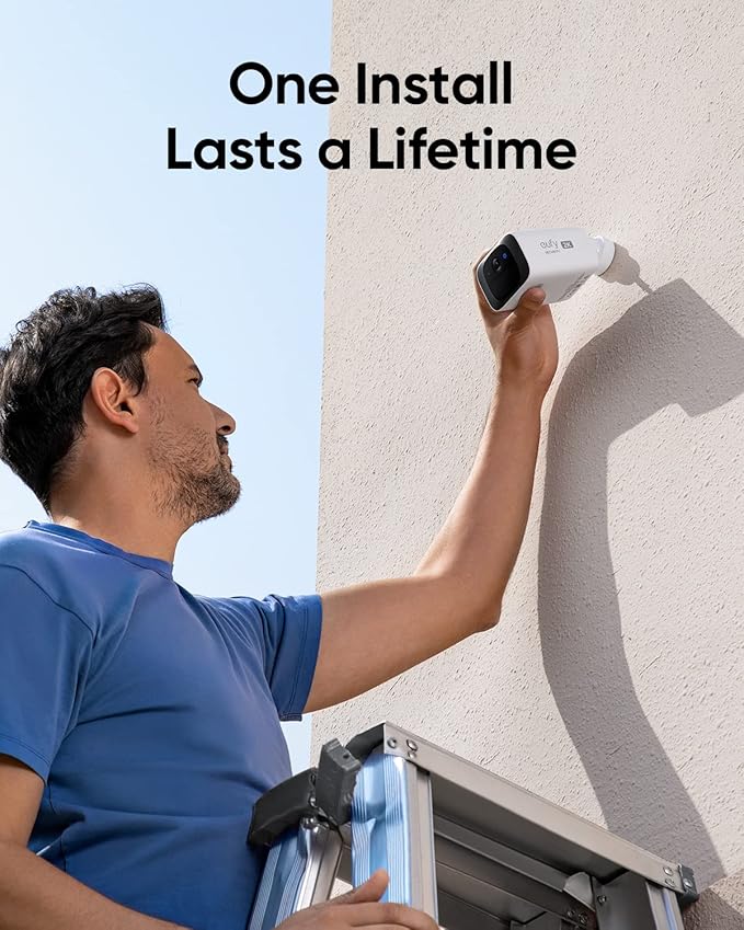 eufy Security SoloCam S220 2-Cam Pack, Solar Security Camera, Wireless Outdoor Camera, Continuous Power, 2K Resolution, Wireless, 2.4 GHz Wi-Fi, No Monthly Fee, HomeBase 3 Compatible
