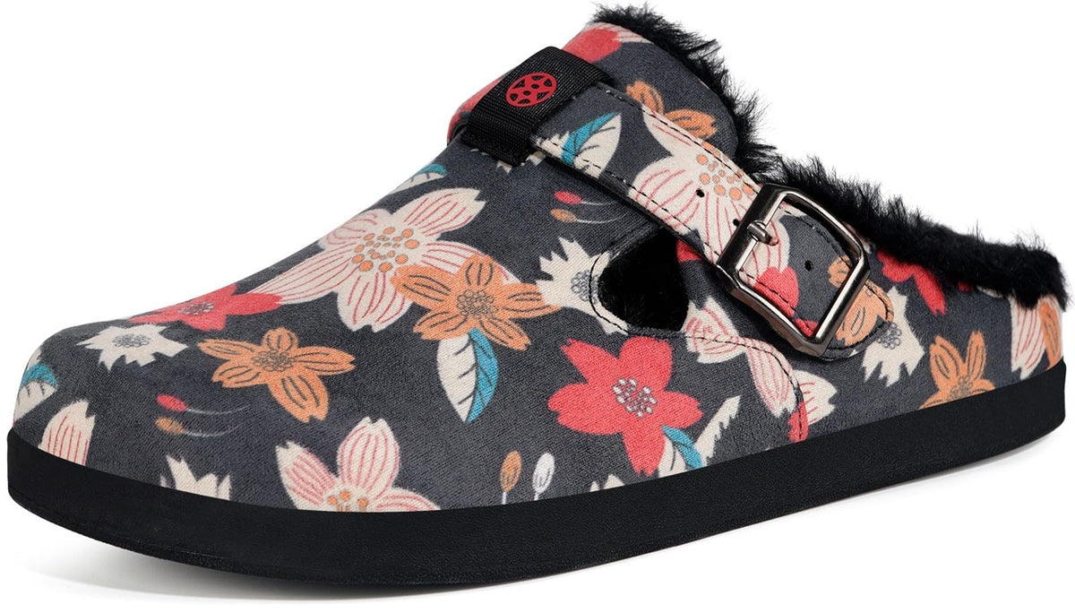 Fur Lined Clogs for Women Men Winter Slippers