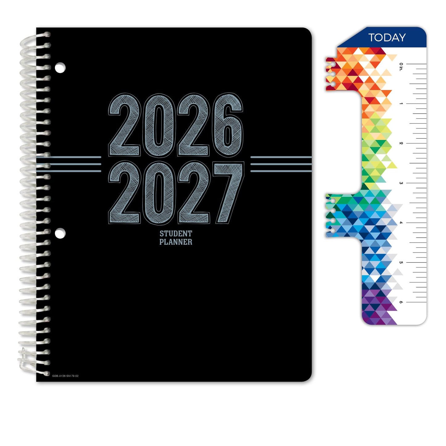 Global Datebooks 2026-2027 Middle & High School Student Planner 7" x 9" - Dated Weekly & Monthly Academic Planner w/Ruler/Bookmark & Stickers, Ideal for Homework, Matrix Style, Triple Stripe