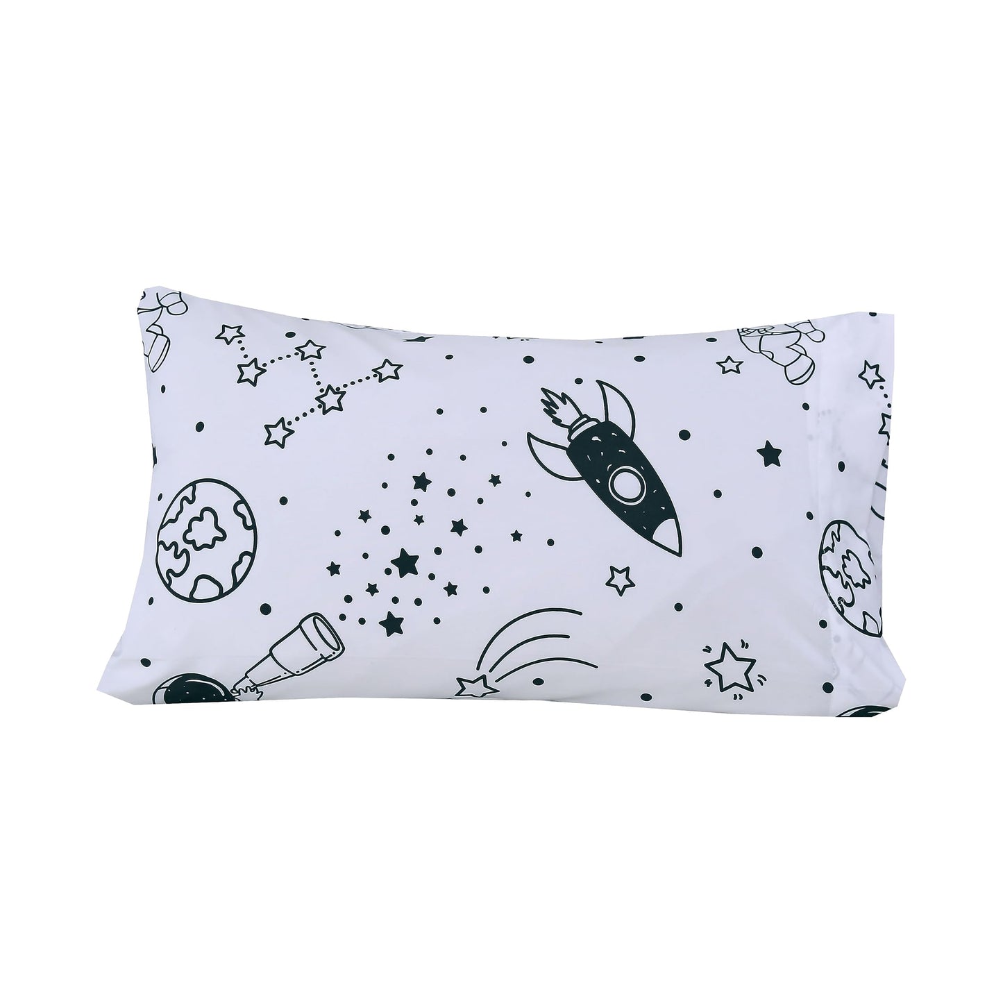 MAG 3 Pcs Space Sheets Twin,White Based Galaxy Planets Sheet Set,Super Soft Microfiber,for Kids Teens Boys Girls and Space Galaxy Lovers with 1 Fitted Sheet 14'' Deep Pocket and 2 Pillowcases.