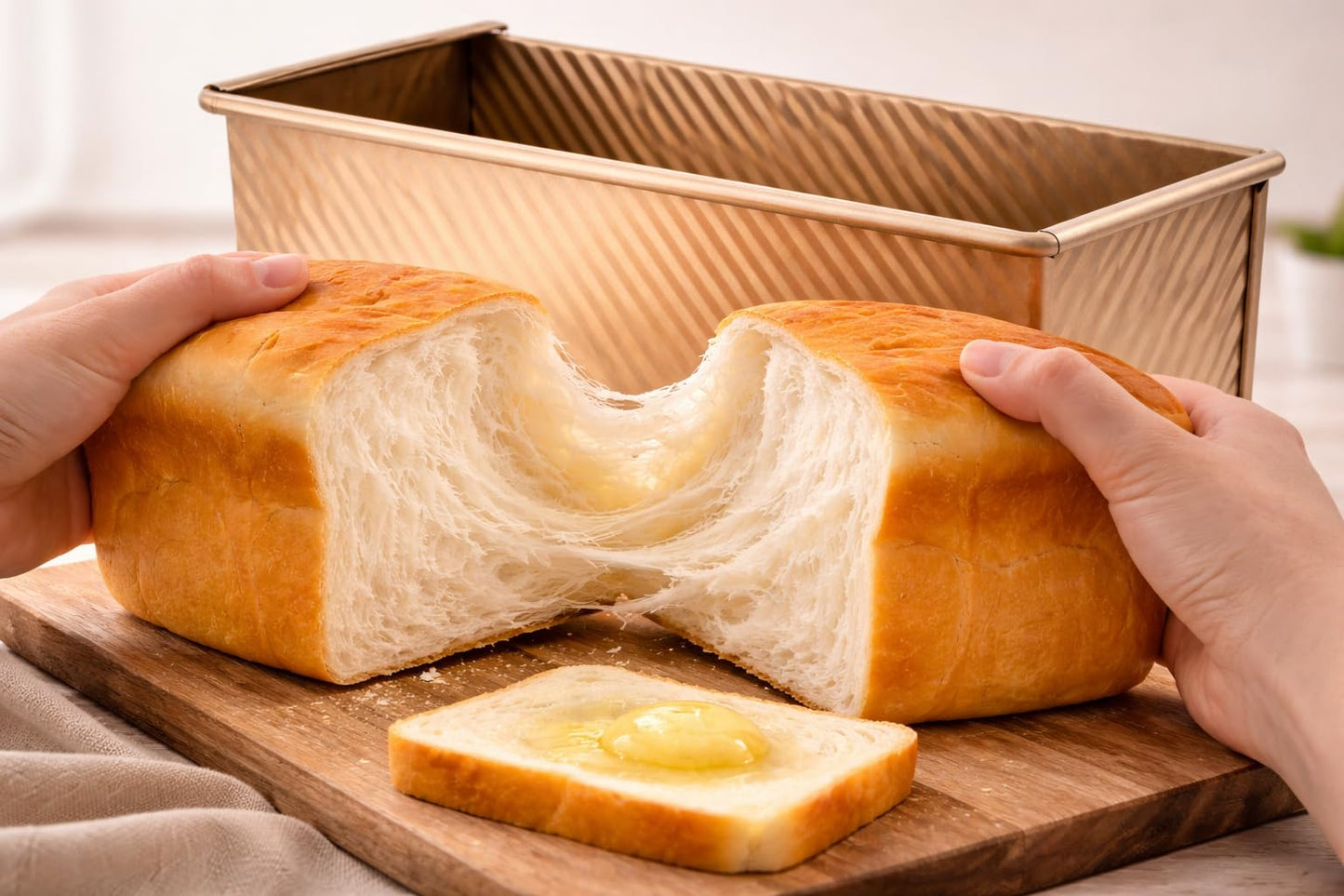 Spmarkt Bread Pan, 13 * 5inch Aluminized Steel Non-Stick Rectangle Pullman Loaf Pan with Lid, Long Sourdough Bread Loaf Pan for Homemade, Deep Bread Tin with Dough Scraper Cutter