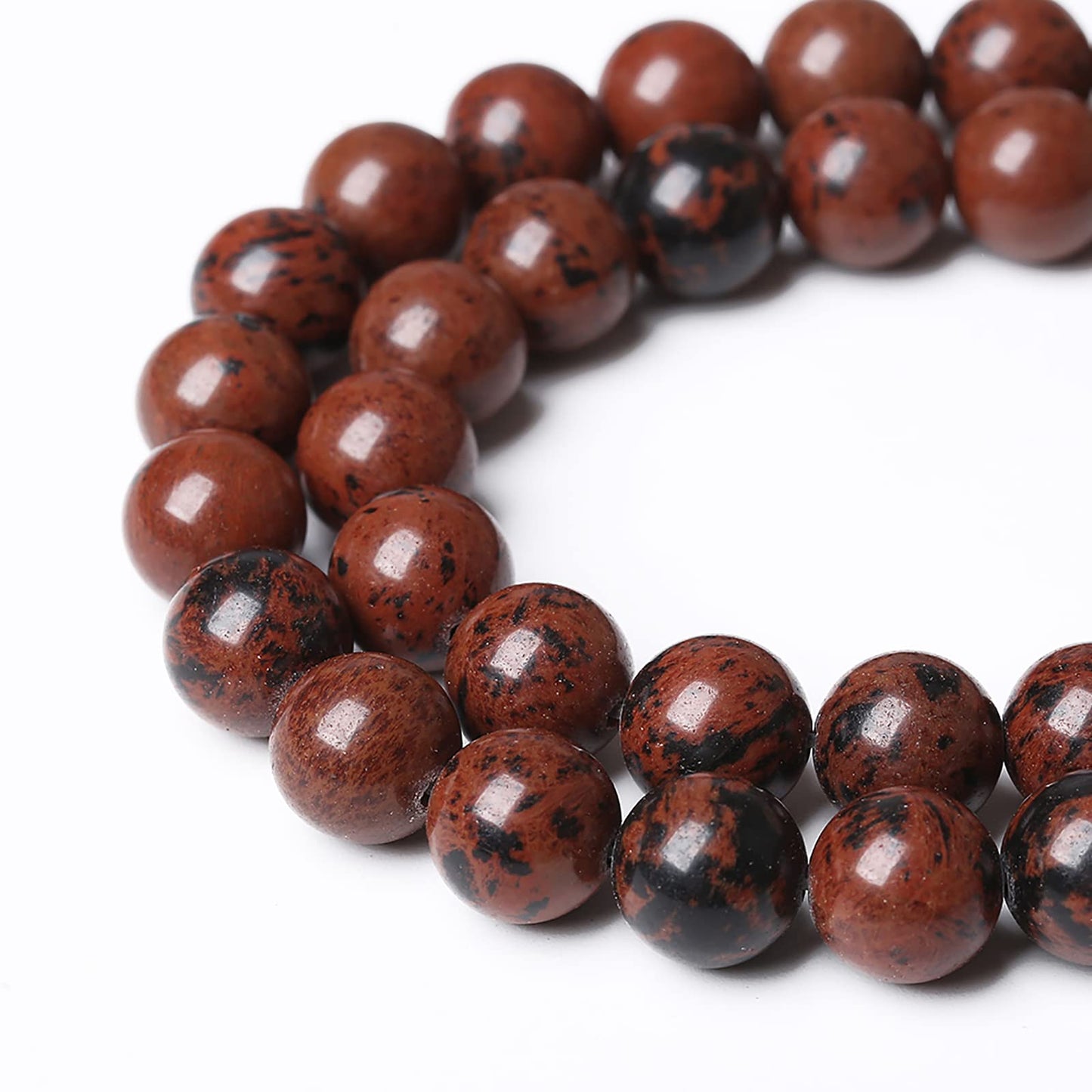 60PCS 6mm Natural Stone Mahogany Obsidian Beads for Jewelry Making Round Loose Spacer Beads DIY Bracelet Necklace(6mm, Mahogany Obsidian Beads)
