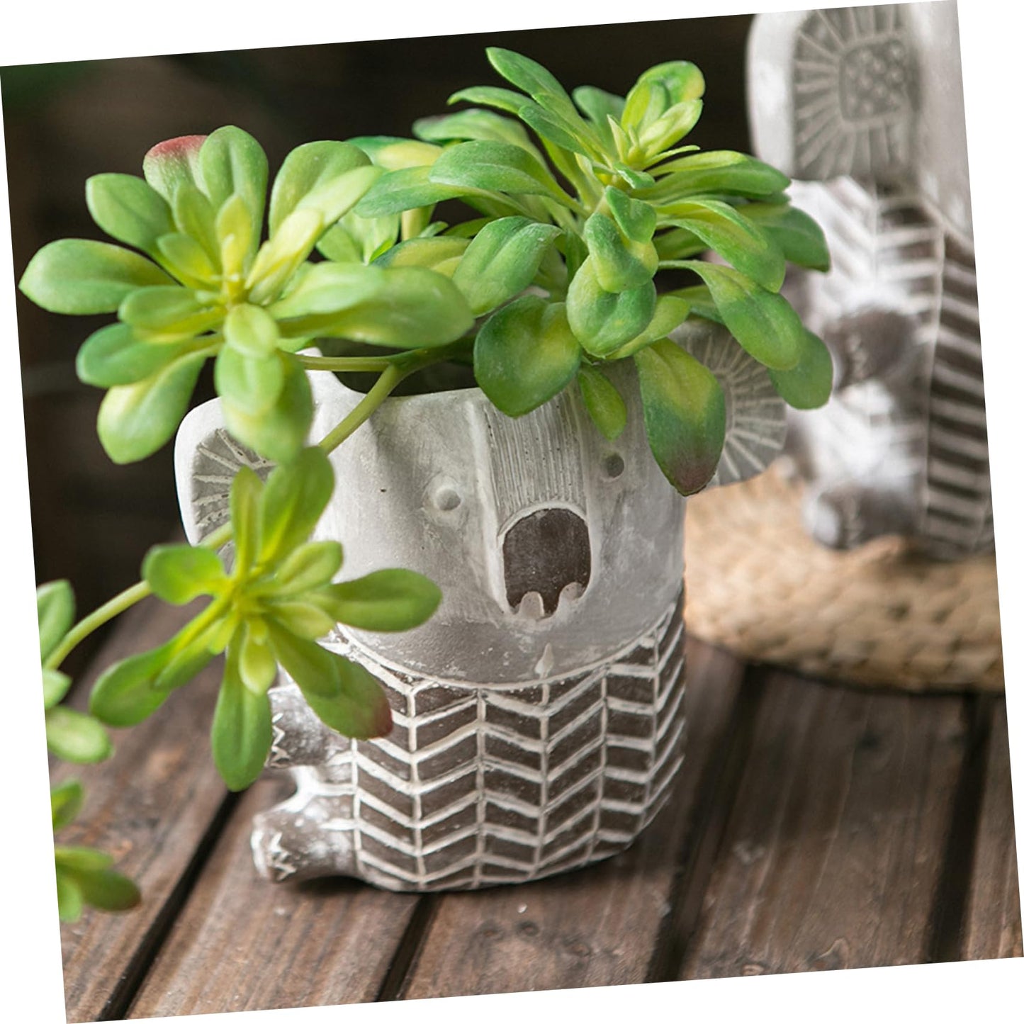 FONDOTIN 1pc Stylish Dark Grey Cement Flower Pot Creative for Garden Decor and Plant Holder Unique for Plant