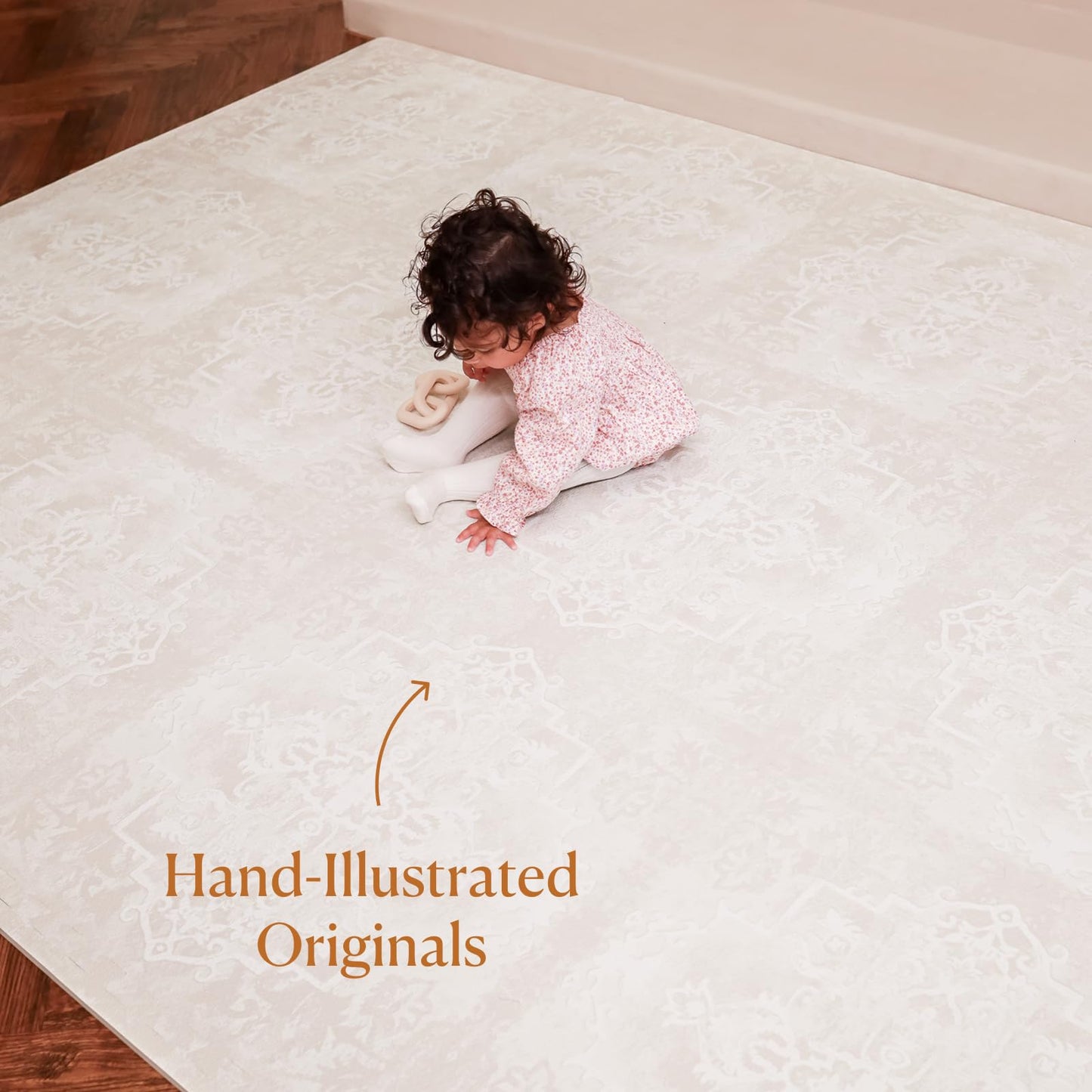 Toddlekind Playmat - Premium Foam Playmat 4 x 6 feet 6 Tile Extra Thick Foam Floor Puzzle Mat for Babies/Toddlers Stylish Non-Toxic Odorless. Perfect for Tummy Time Crawling and Play. 0m+ (off white)