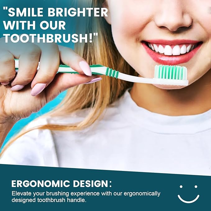 Navona 70 PCS Premium Individually Wrapped Bulk Toothbrush Pack, Disposable Toothbrushes, Kids Toothbrush, Medium Soft Bristle Toothbrushes, Ergonomics Handle, Perfect for Travel Hotel Donation