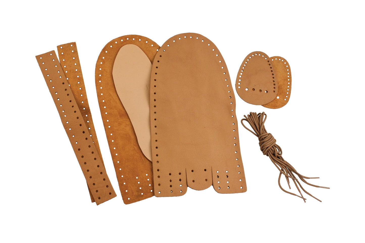Realeather Adult Moccasin Leathercraft Kit, 10-11, Golden Tan