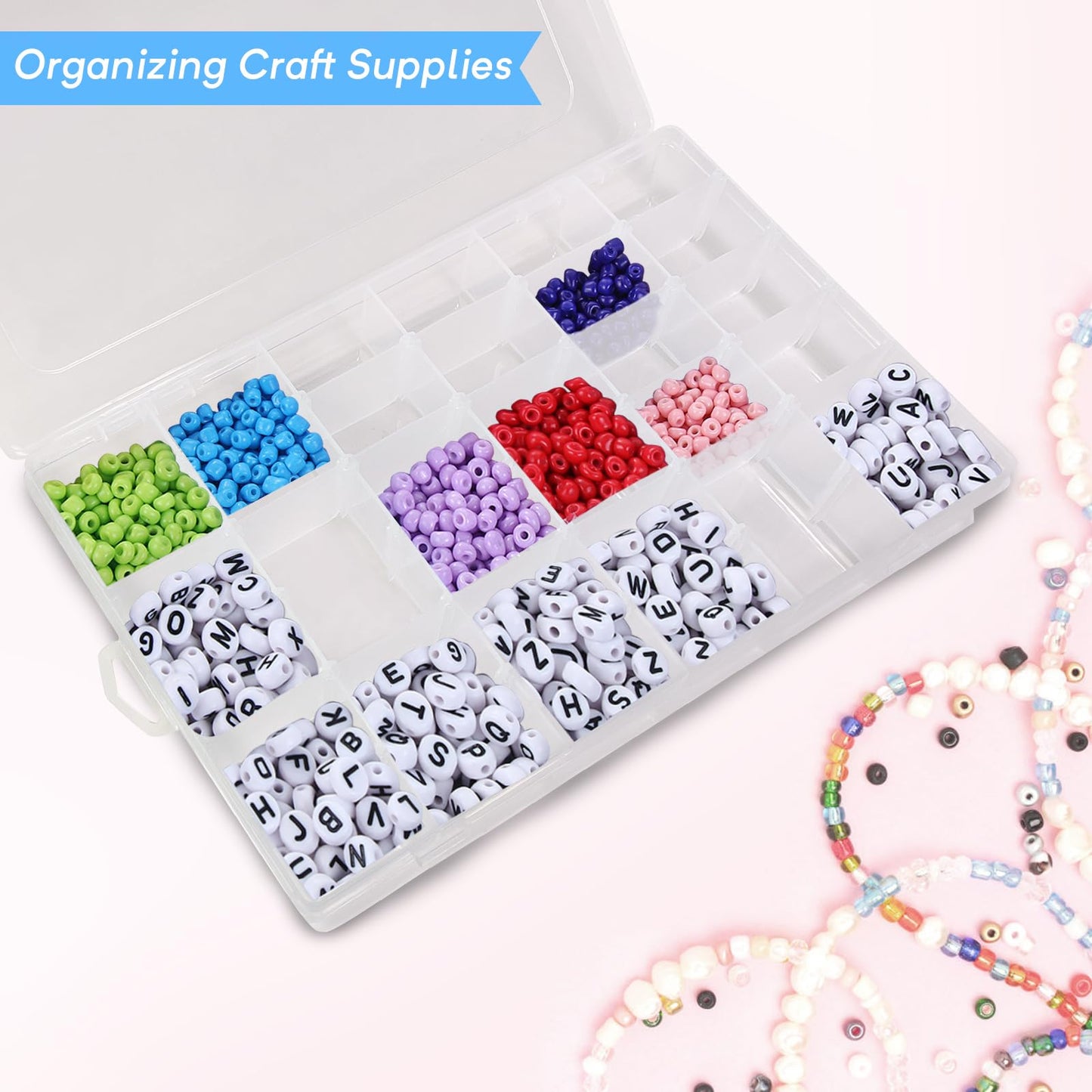 Guyuyii 4 Pack 36-Grid Clear Plastic Organizer Box with Adjustable Dividers | BPA-Free Storage Container for Earrings, Jewelry & Fishing Lures | Durable Case for Screws & Small Hardware (No Handle)