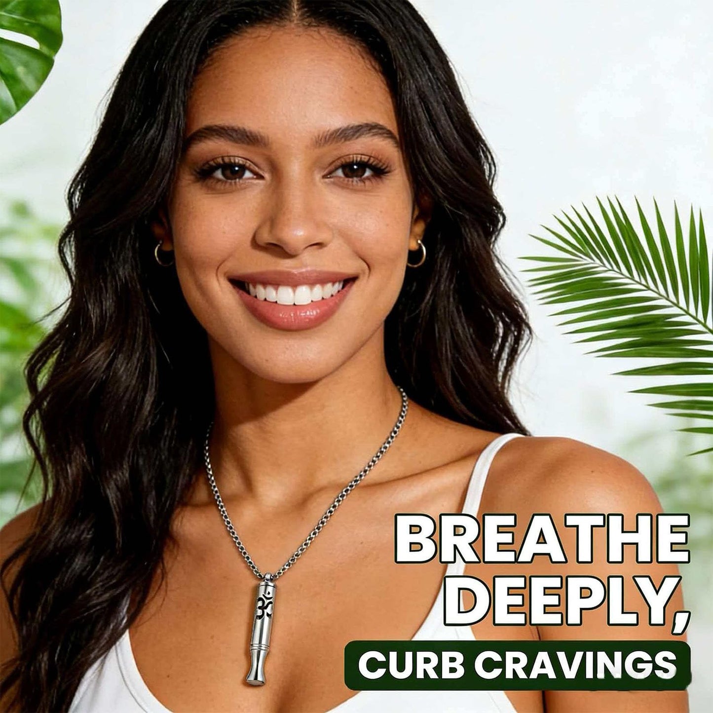 phaxud Stainless Steel Mindful Breathing Necklace with Aromatherapy Diffuser & Guided Meditation Cards, Calming Relaxation Tool for Meditation & Healthy Habit (Necklace, Silver)