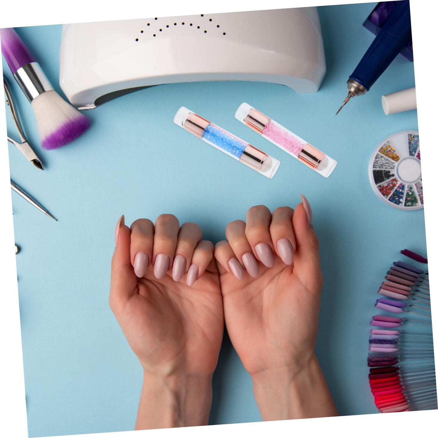 2Pcs Dual-Ended Nail Art Silicone Stamper Set for Diy Manicure Clear Stamping Tools for Home and Salon Use