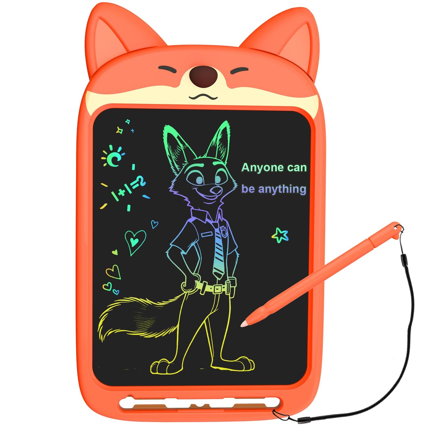 CHAFEGY LCD Writing Tablet 10 Inch, Doodle Board Toy, Cute Fox Drawing Pad for Kids Ages 3-8 - Educational Gift for Christmas & Birthday (Fox)