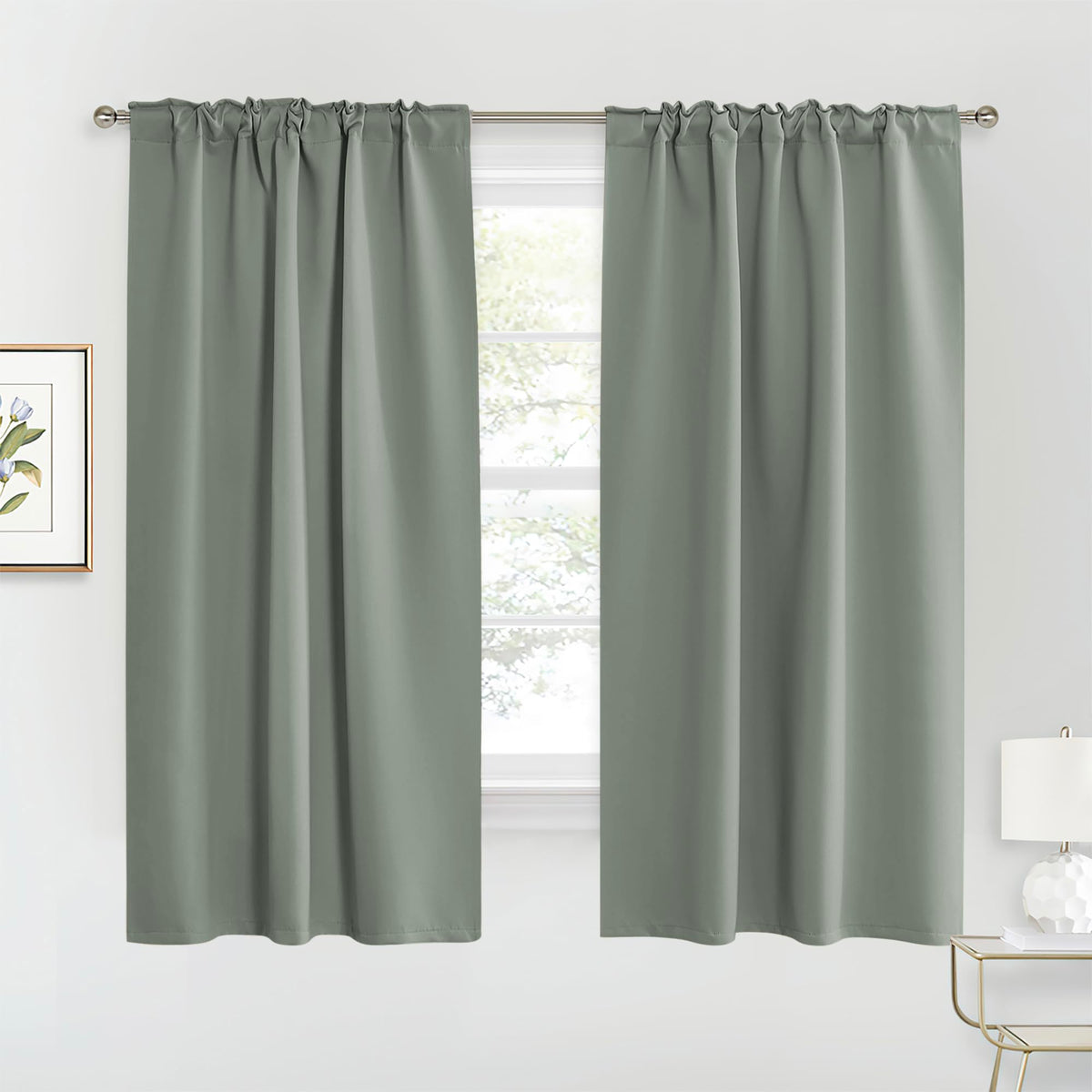 Blackout Curtains for Living Room Farmhouse Bedroom Nursery Office (2 Count)