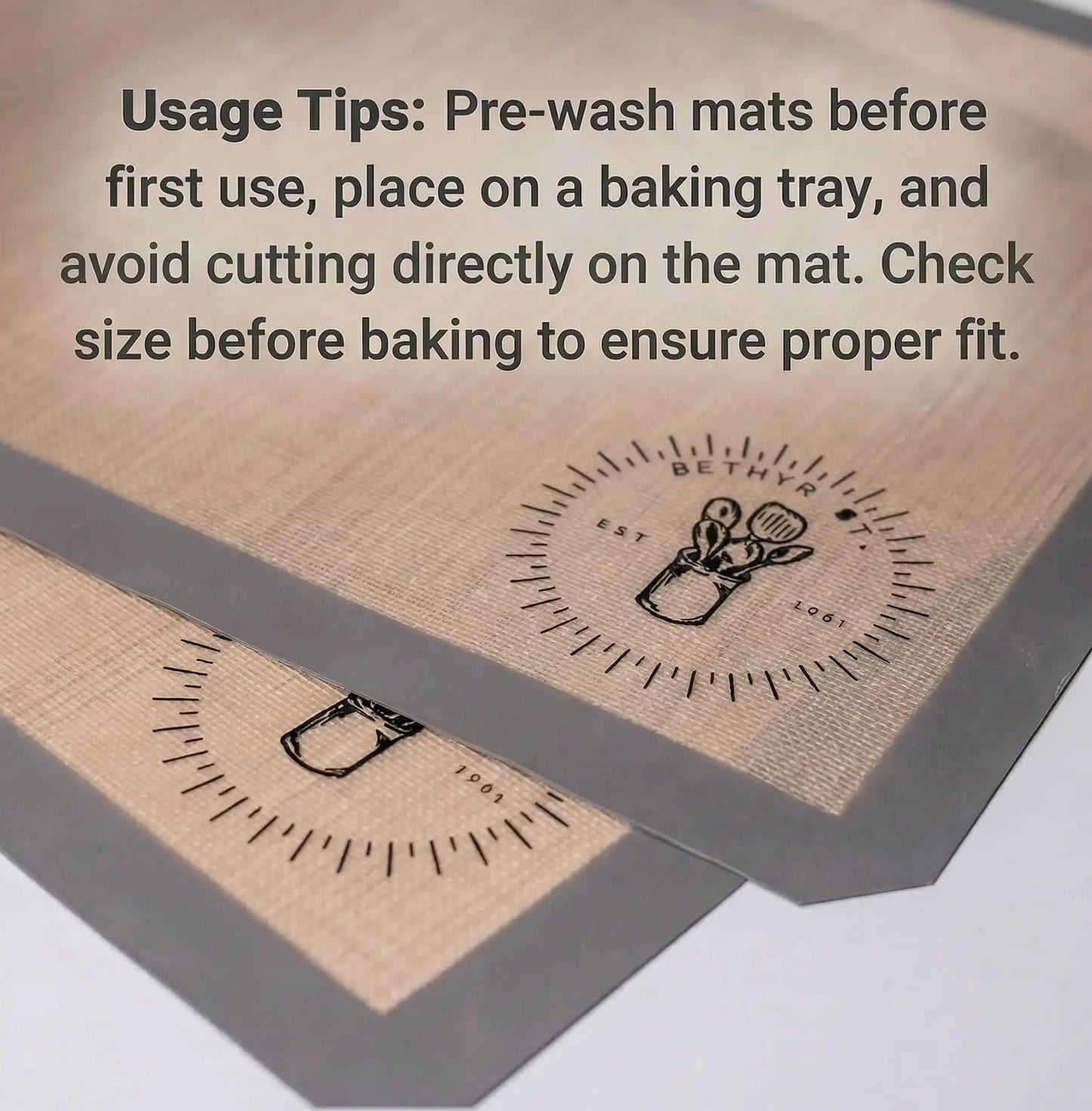 Silicone Baking Mats, Full size, Baking Sheet Liners, Pack of 2, Oven Safe, 16 x 24 inch (40x60 cm), Non-Stick, Silicone Baking Sheet Liner, Perfect For Baking Macarons Cookies And Cakes