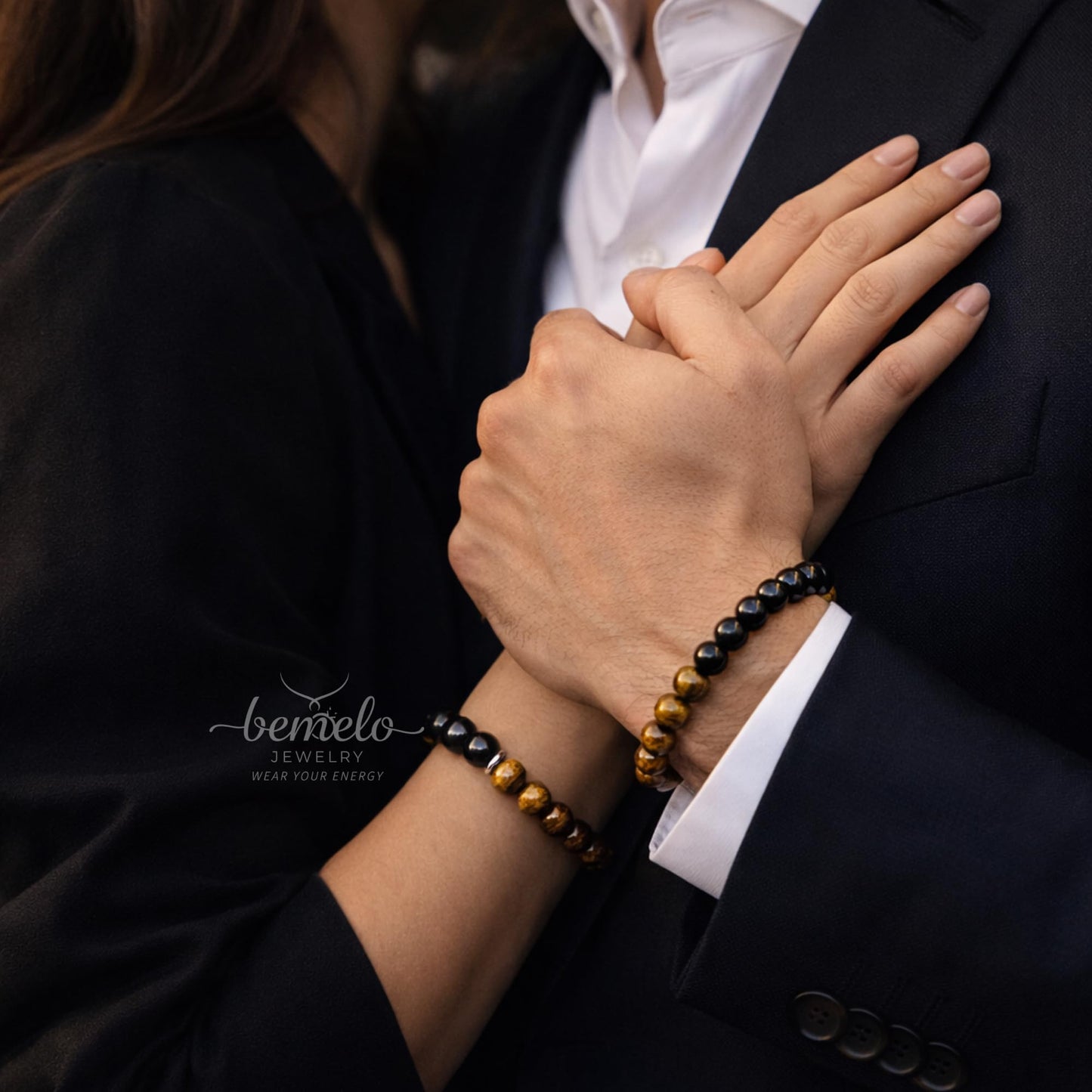 BEMELO Triple Protection Bracelet for Men & Women, 8mm Tiger Eye - Black Tourmaline - Hematite, Natural Stone Beaded Stretch Bracelet