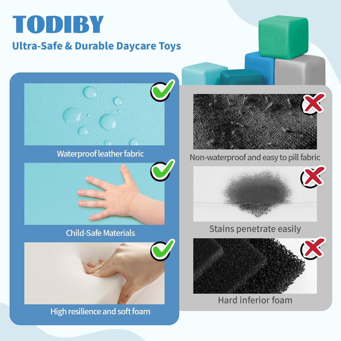 TODIBY 16-Pieces Climbing and Building Toys for Toddlers