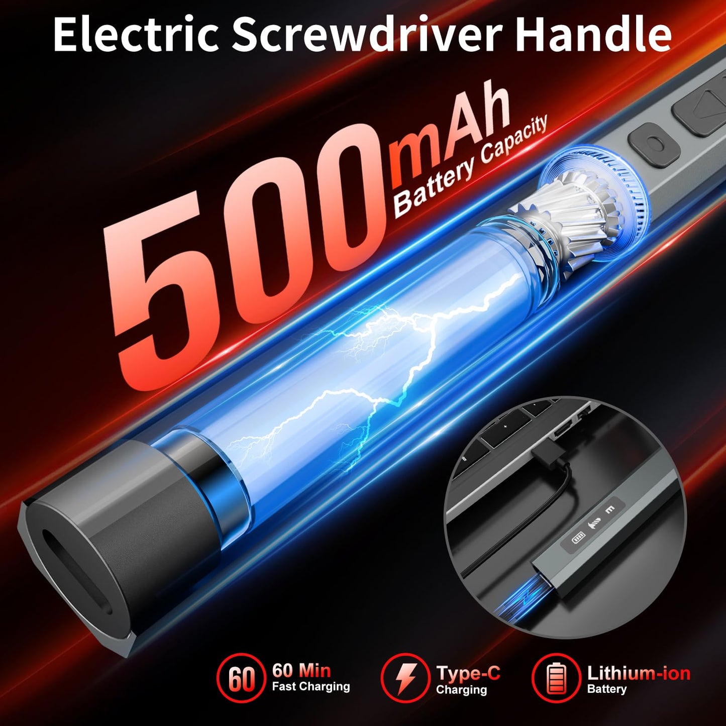 SHARDEN 29 IN 1 Upgraded MIni Electric Screwdriver, 24 S2 Preicison Bits, 5-gear Torque Adjustment, with screen, Power Screwdriver Repair Tool Kit for PC, Electronic. Tech