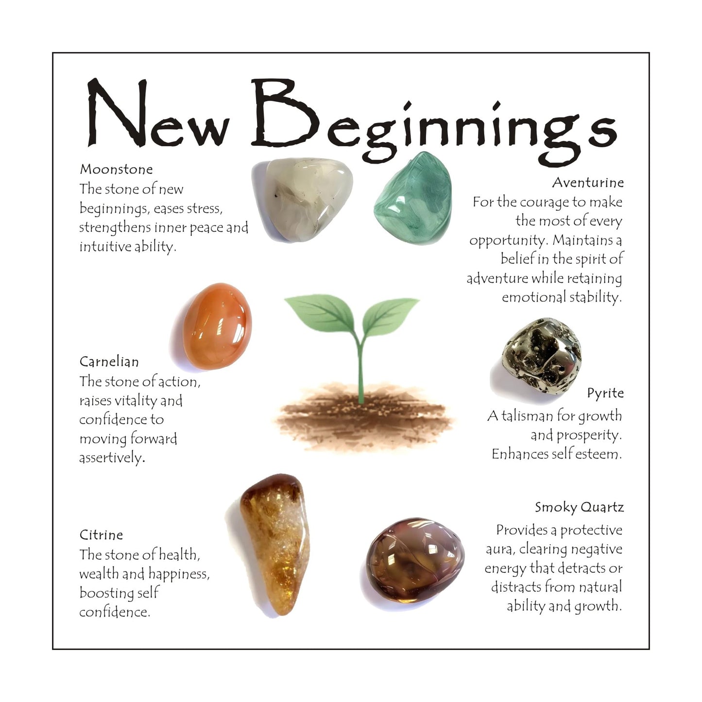 New Beginnings Crystal Set for Women, 6 Natural Healing Crystals for Fresh Start and New Chapter, Spiritual Encouragement Stones for Graduation Divorce New Job Moving Away Gift