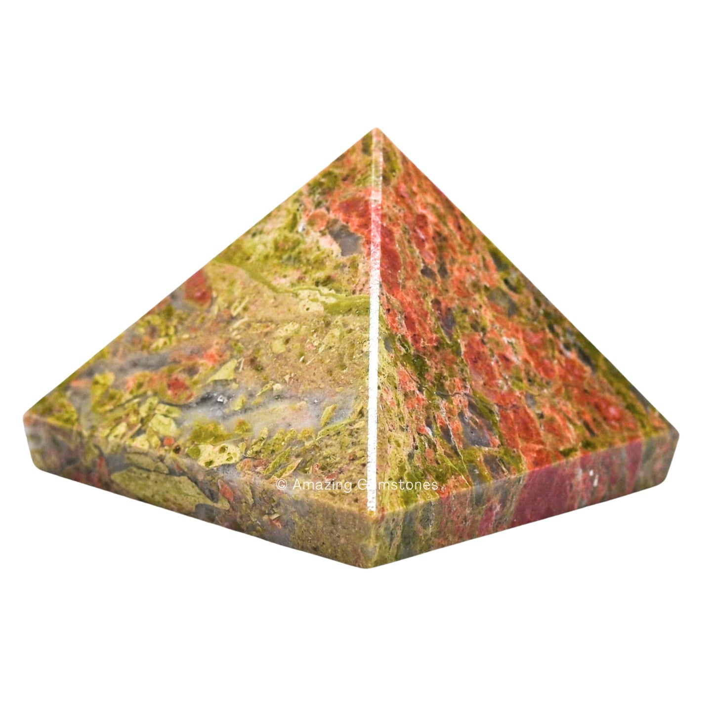 Amazing Gemstone Unakite Pyramid Crystal Healing Stones - 1.5" Great Pyramid Figurine of Natural Stone Pyramid for Meditation, Reiki, Chakra Balancing and Crystal Pyramids Grid