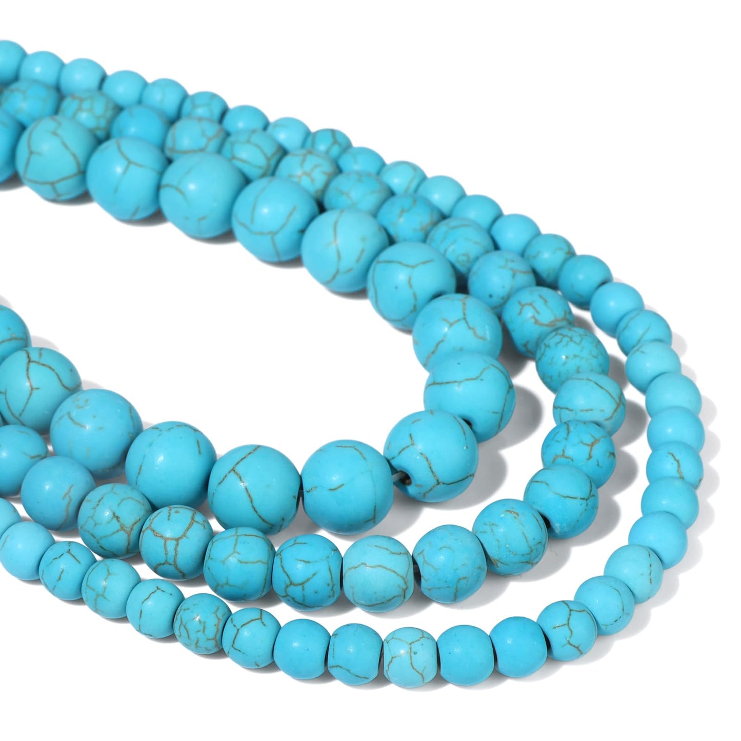 40pcs 10mm Natural Turquoise Gemstone Beads Healing Crystal Round Loose Stone Beads for Jewelry Making, Crystal Stone Beads for Bracelets Necklace Earrings Making