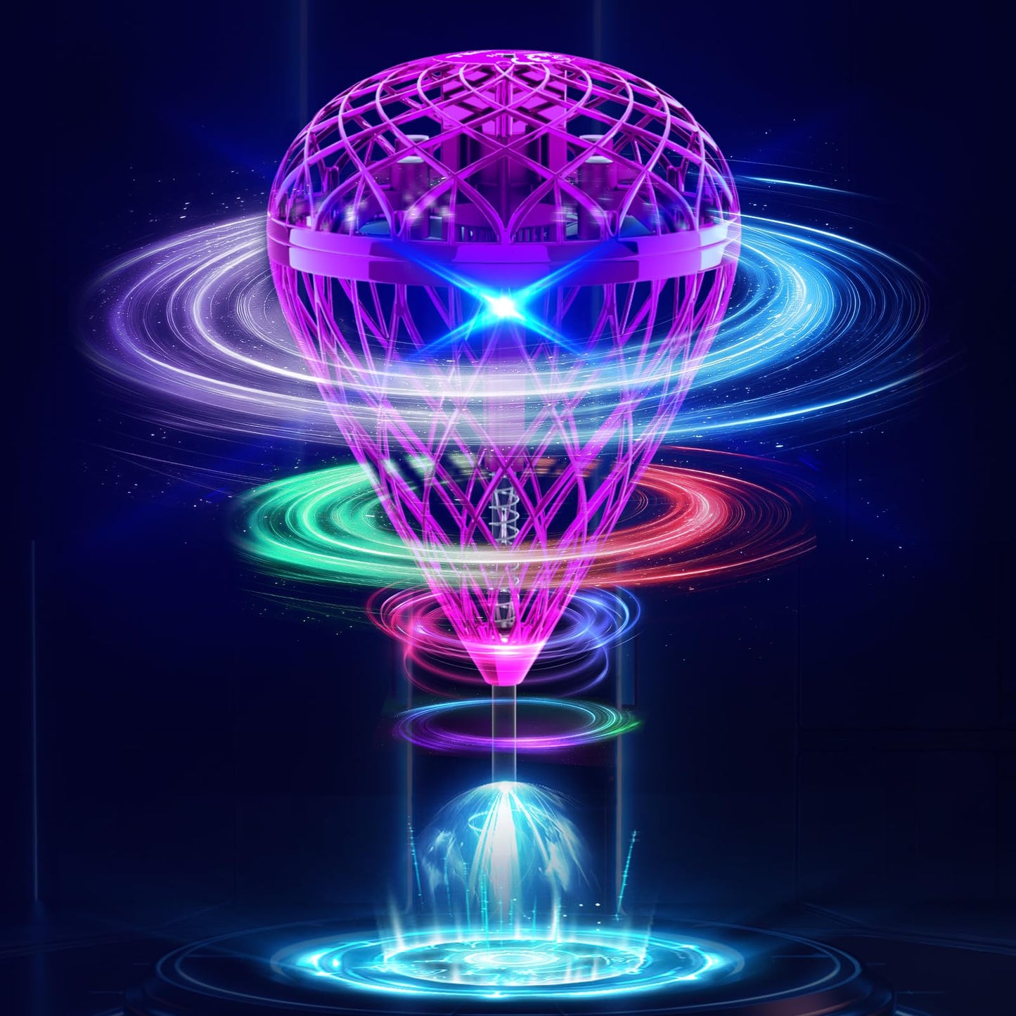 TrysGame 2025 Cosmic Globe,Hover Orb Toy with 3D Flips, Rechargeable Floating Spinner for 6 7 8 9 10 11 12 Years Old Boy&Girls Indoor/Outdoor (Purle)