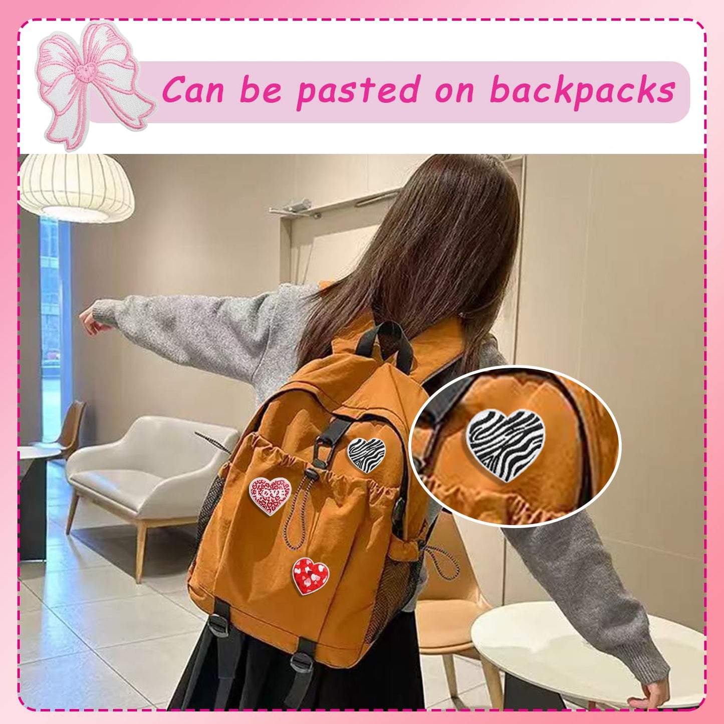 16 Pcs Valentines Iron on Patches Romantic Embroidered Sew Applique Repair Patch for Clothes, Backpacks, Red Love Heart Pink Bow Designs Iron on Patch