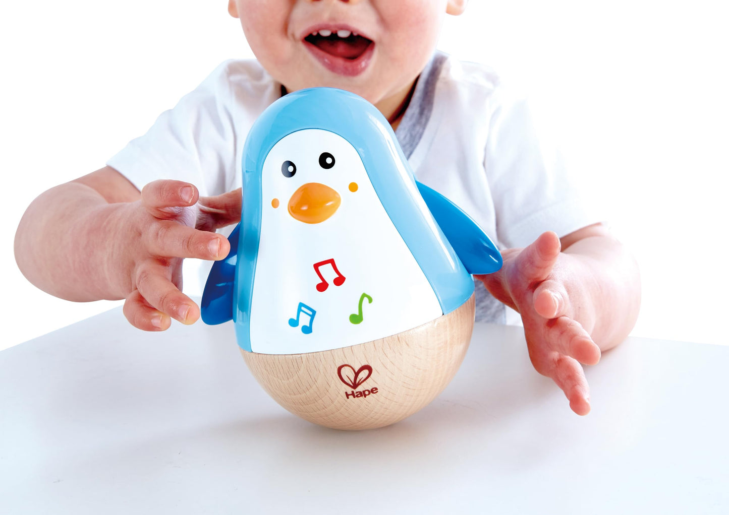 Hape Penguin Wobbler| Colorful Wobbling Penguin, Roly Poly Toy for Kids 6 Months+